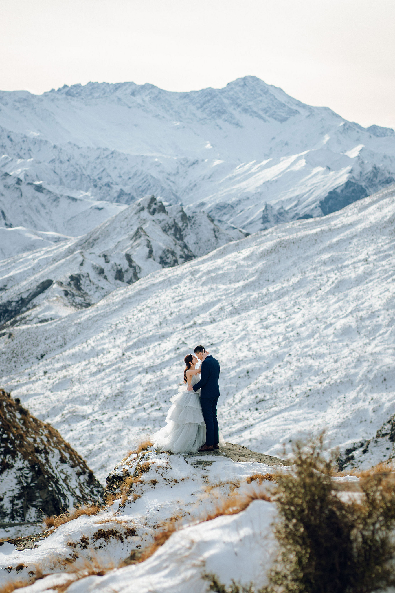 New Zealand Pre-Wedding Photoshoot with Lake Wakatipu, Skippers Canyon, Lake Tekapo, Mount Cook, and Omarama Clay Cliffs at Skippers Canyon pre-wedding photo