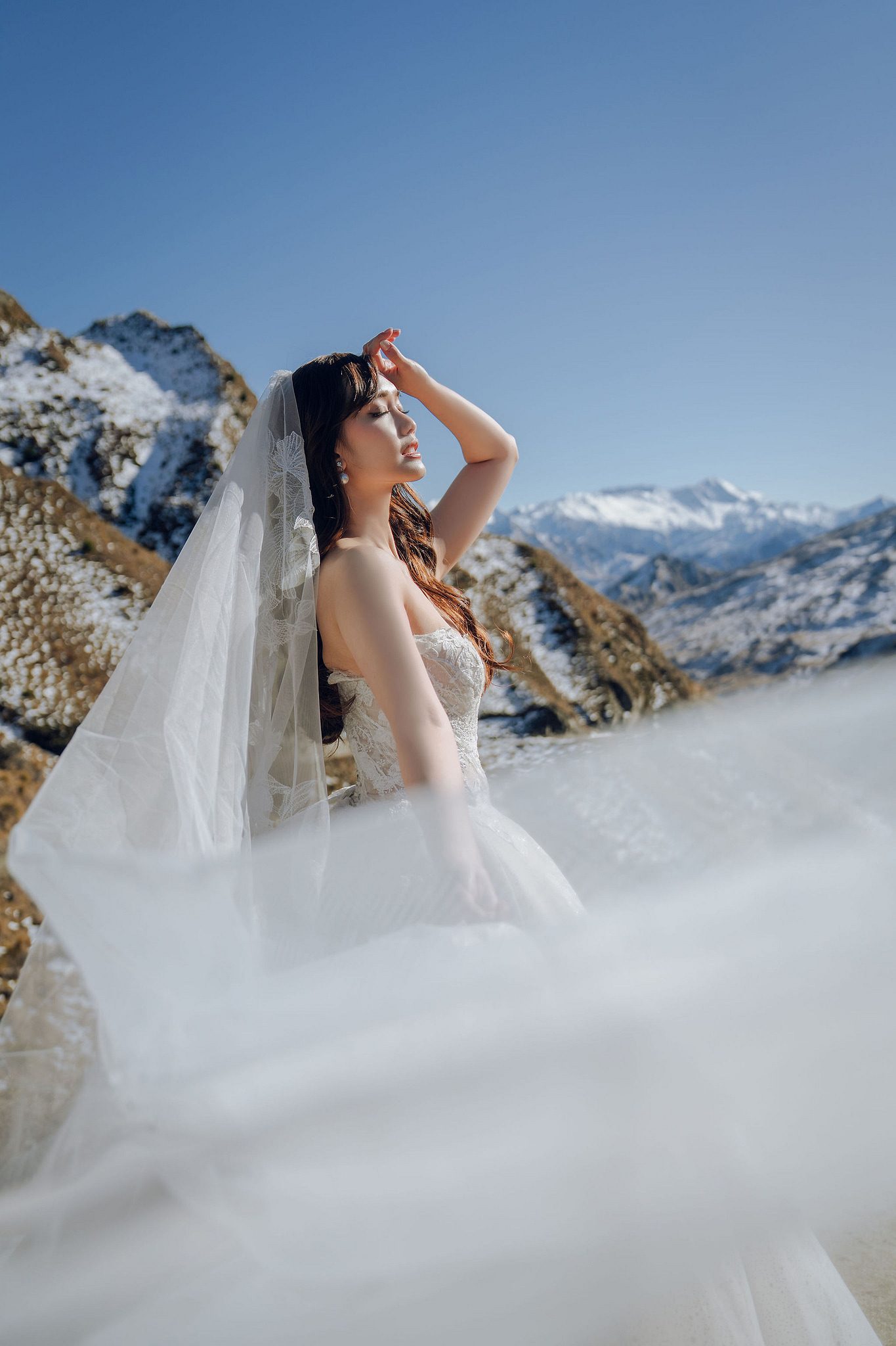 New Zealand Pre-Wedding Photoshoot | Coromandel Peak, Lake Wakatipu & Queenstown, Skippers Canyon, Lake Tekapo, Mount Cook National Park & Glacier at Skippers Canyon pre-wedding photo