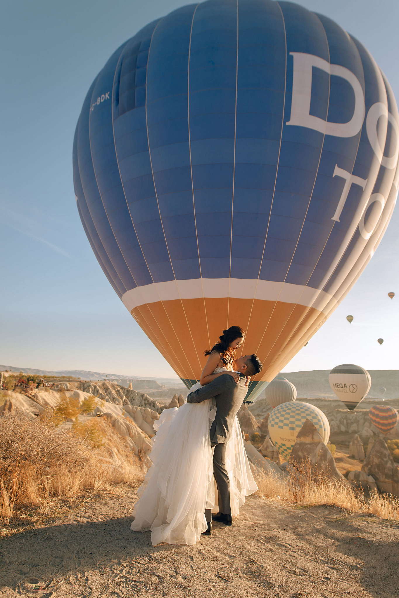 Cappadocia Pre-Wedding Photoshoot | Love Valley, Canyon, Lunar Cappadocian Hotel & Lake Tuz at Valley pre-wedding photo