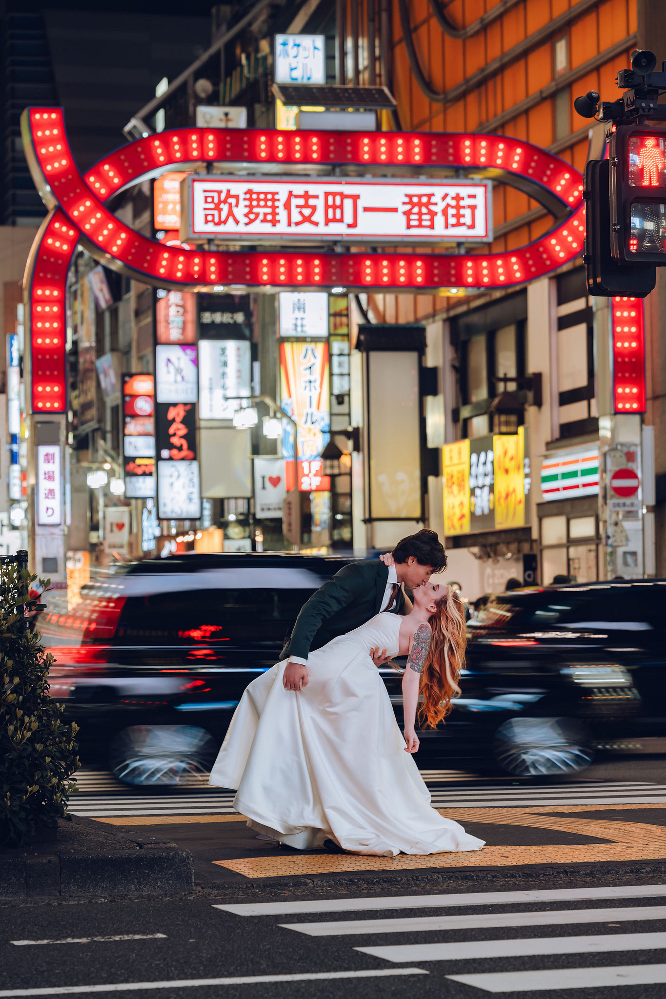 Tokyo & Mt. Fuji Pre-Wedding Photoshoot | Tokyo Garden Shrine, Lake Kawaguchiko & Shinjuku Street at Shinjuku Streets pre-wedding photo