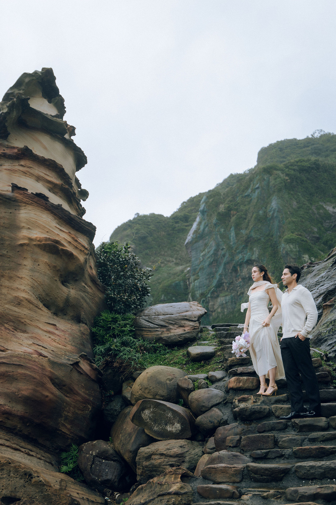 Taiwan Pre-Wedding Photoshoot | Bopiliao Historical Block, Nanya Rocks, Jinguashi & Jiufen at Nanya Rocks & Jinguashi pre-wedding photo