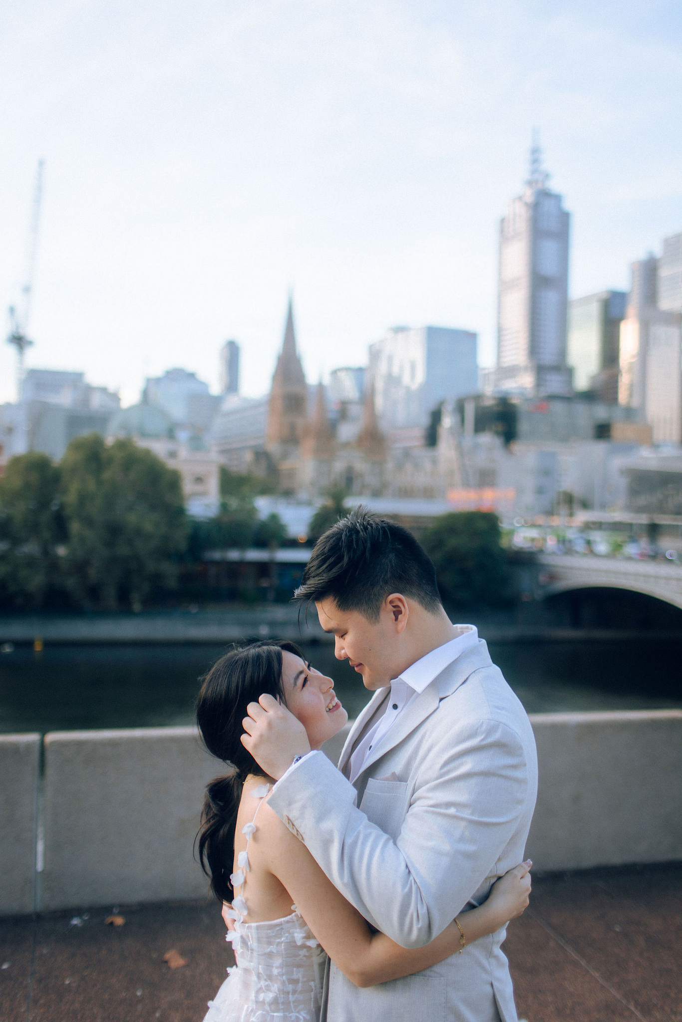 Melbourne Pre-Wedding Photoshoot | Mont Du Soleil, St Patrick Cathedral, The Parliament House & Prince Bridge at Prince Bridge pre-wedding photo