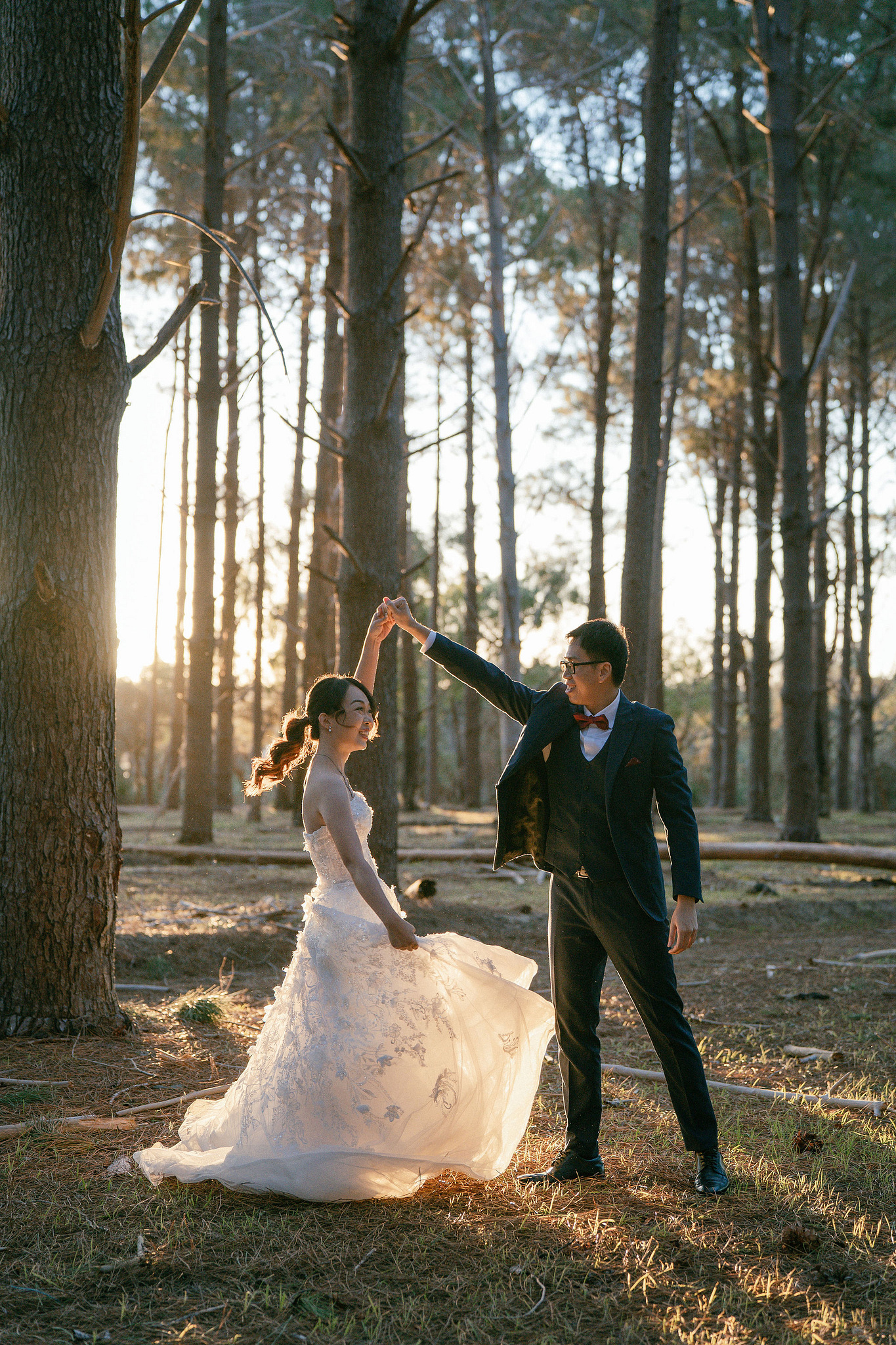 Perth Pre-Wedding Photoshoot | State Buildings & Wanneroo Pines at Wanneroo Pines pre-wedding photo