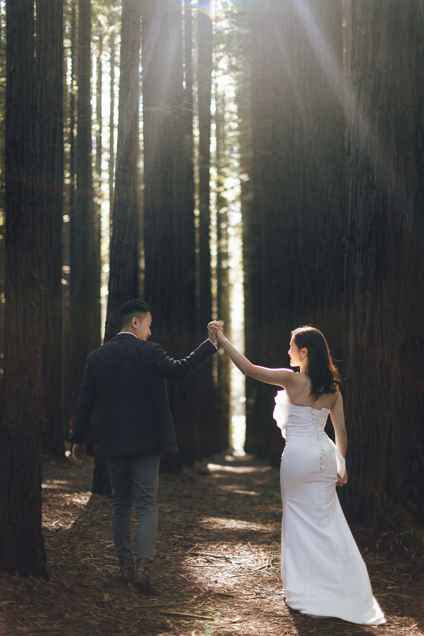 Melbourne Pre-Wedding Photoshoot | Cafe, Redwood Forest, City Streets & Carlton Gardens at Redwood Forest pre-wedding photo