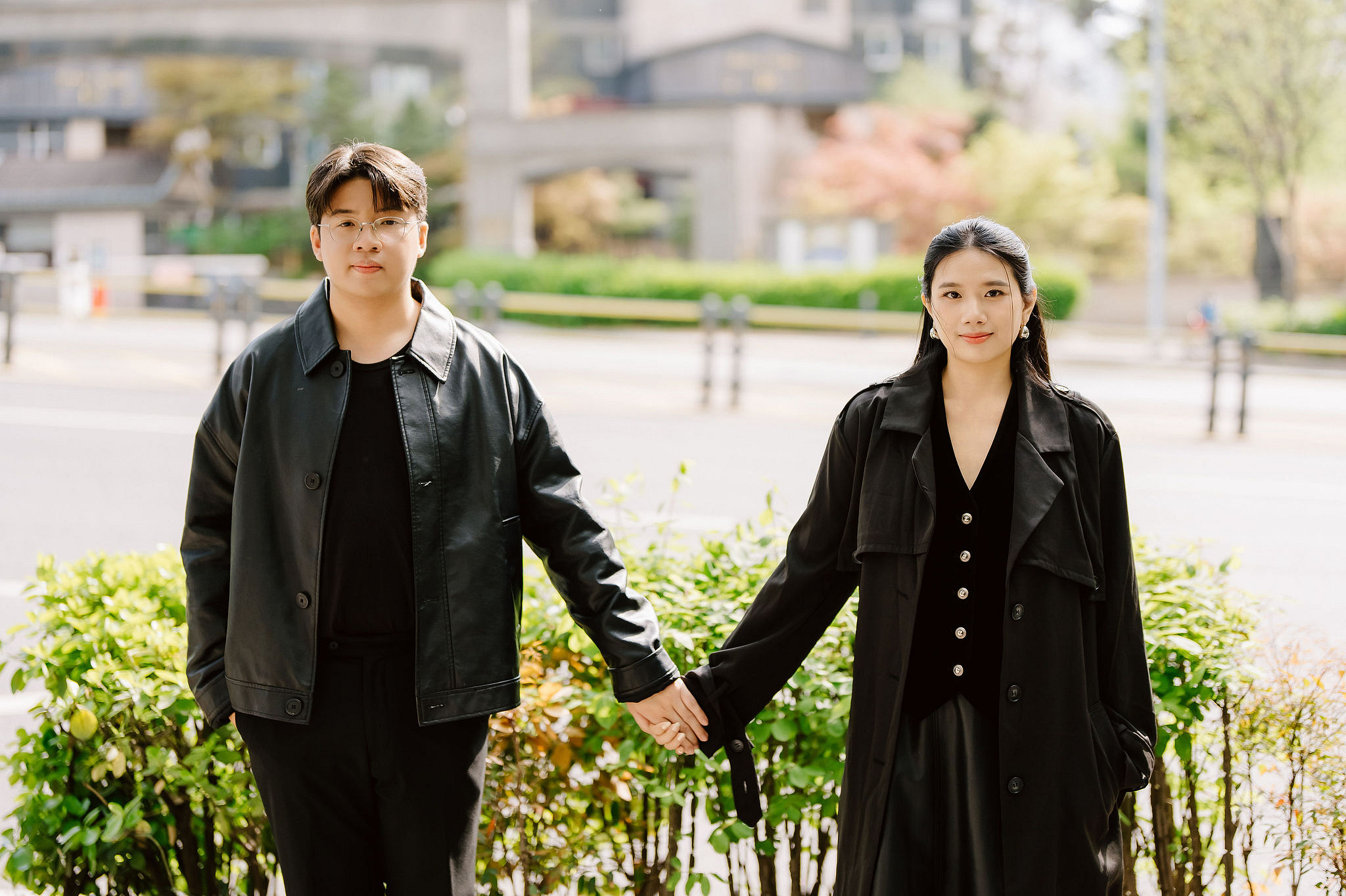 Seoul Pre-Wedding Photoshoot | Namsan, City Streets & Hangang Park at City Streets pre-wedding photo
