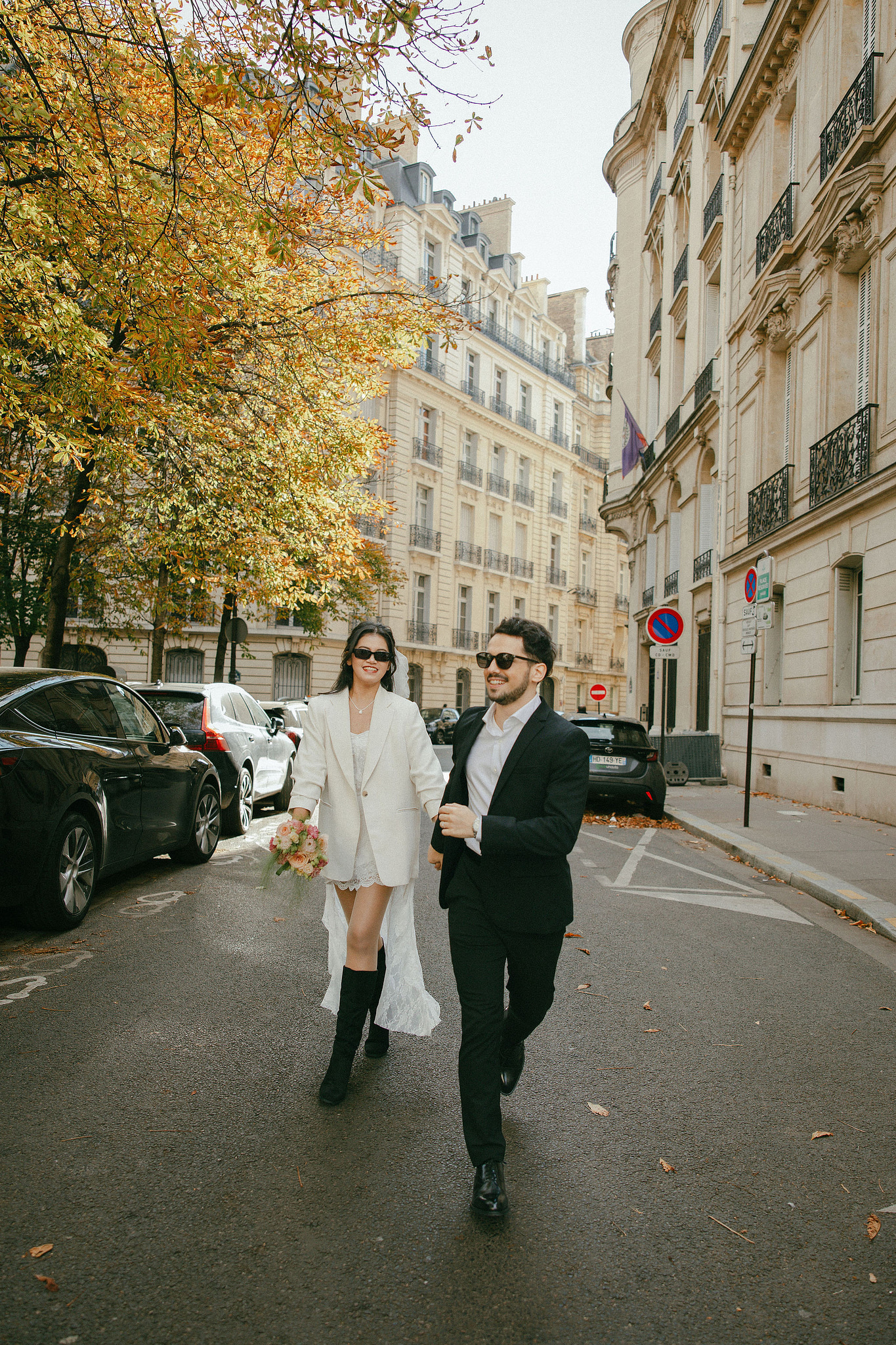 Paris Pre-Wedding Photoshoot | Place du Trocadéro, Avenue de Camoëns, Parisian Café, Tuileries Garden & Louvre at Parisian Café pre-wedding photo