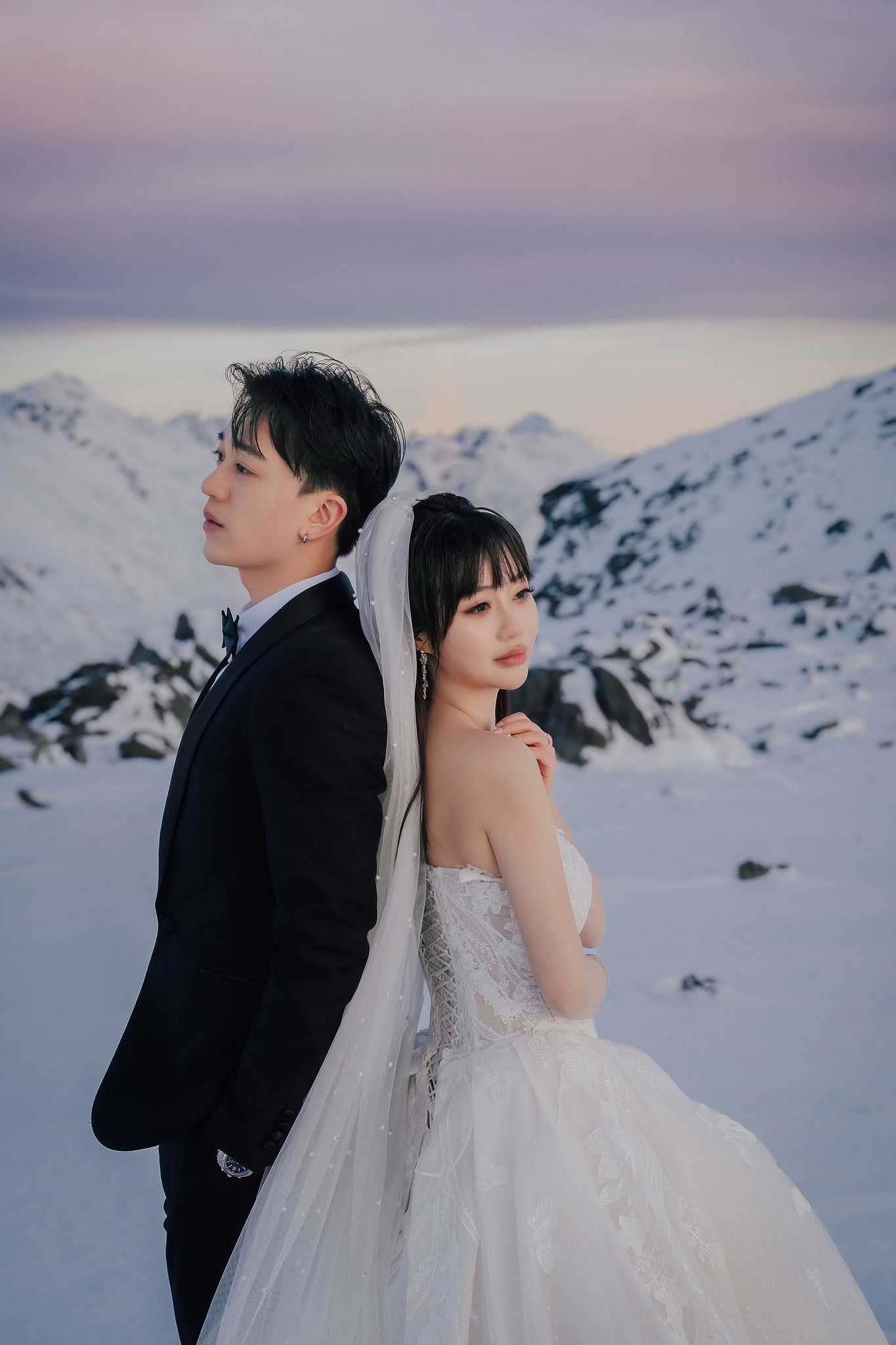 New Zealand Pre-Wedding Photoshoot | Lake Wakatipu, Fog Peak, Lake Tekapo, Glacier & Mount Cook National Park at Fog Peak pre-wedding photo
