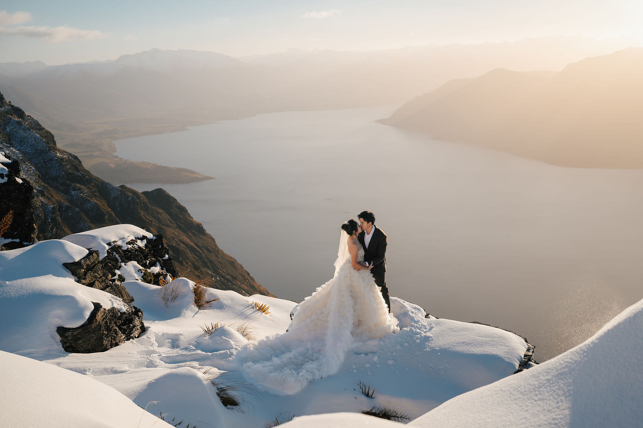 New Zealand Pre-Wedding Photoshoot | Lake Wakatipu & Cecil Peak, Glacier & Mount Cook National Park at Lake Wakatipu & Cecil Peak pre-wedding photo