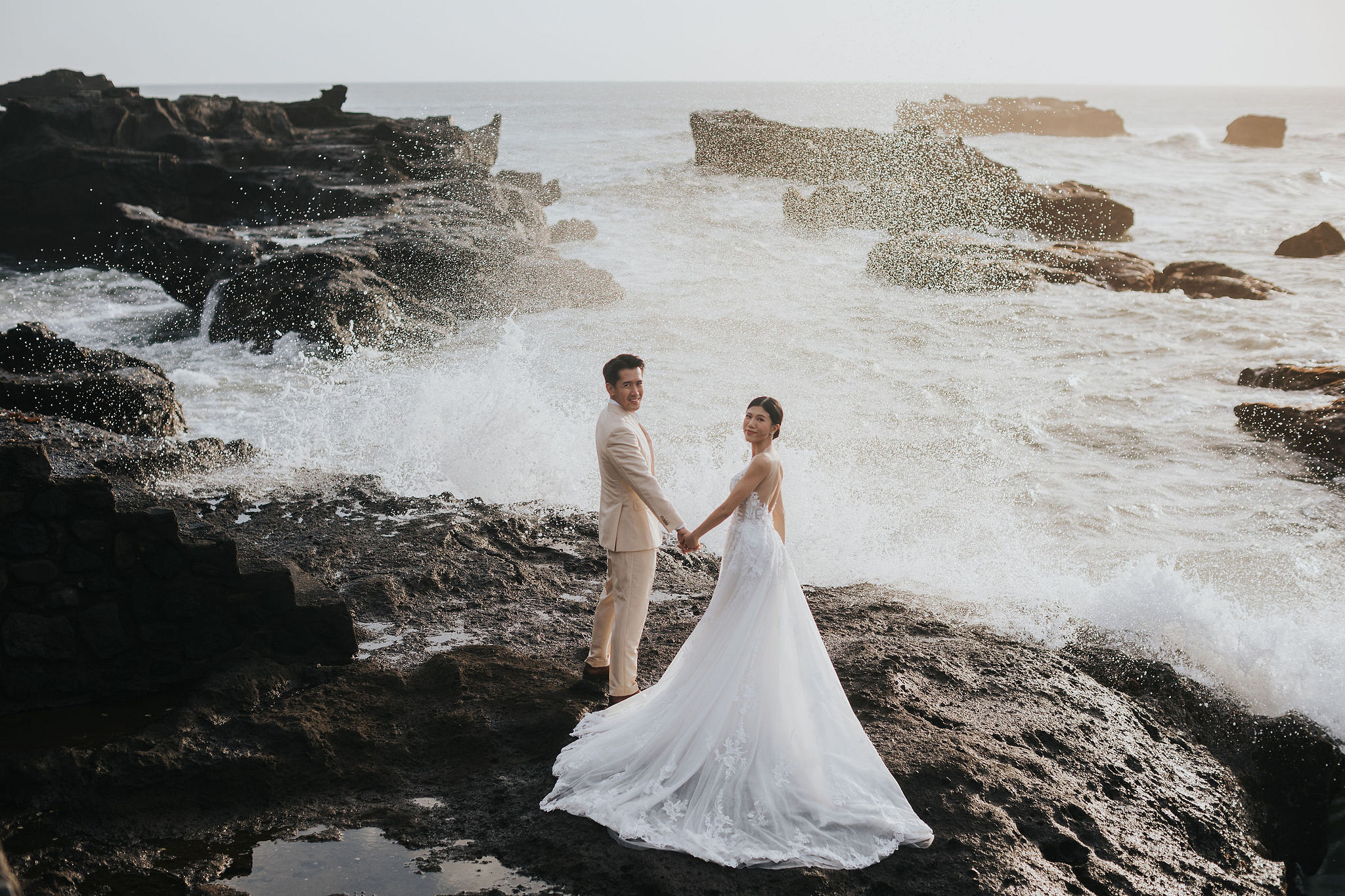 Bali Pre-Wedding Photoshoot | Lake Tamblingan, Rumah Gemuk & Mengening Beach at Mengening Beach 2 (Gown)   pre-wedding photo
