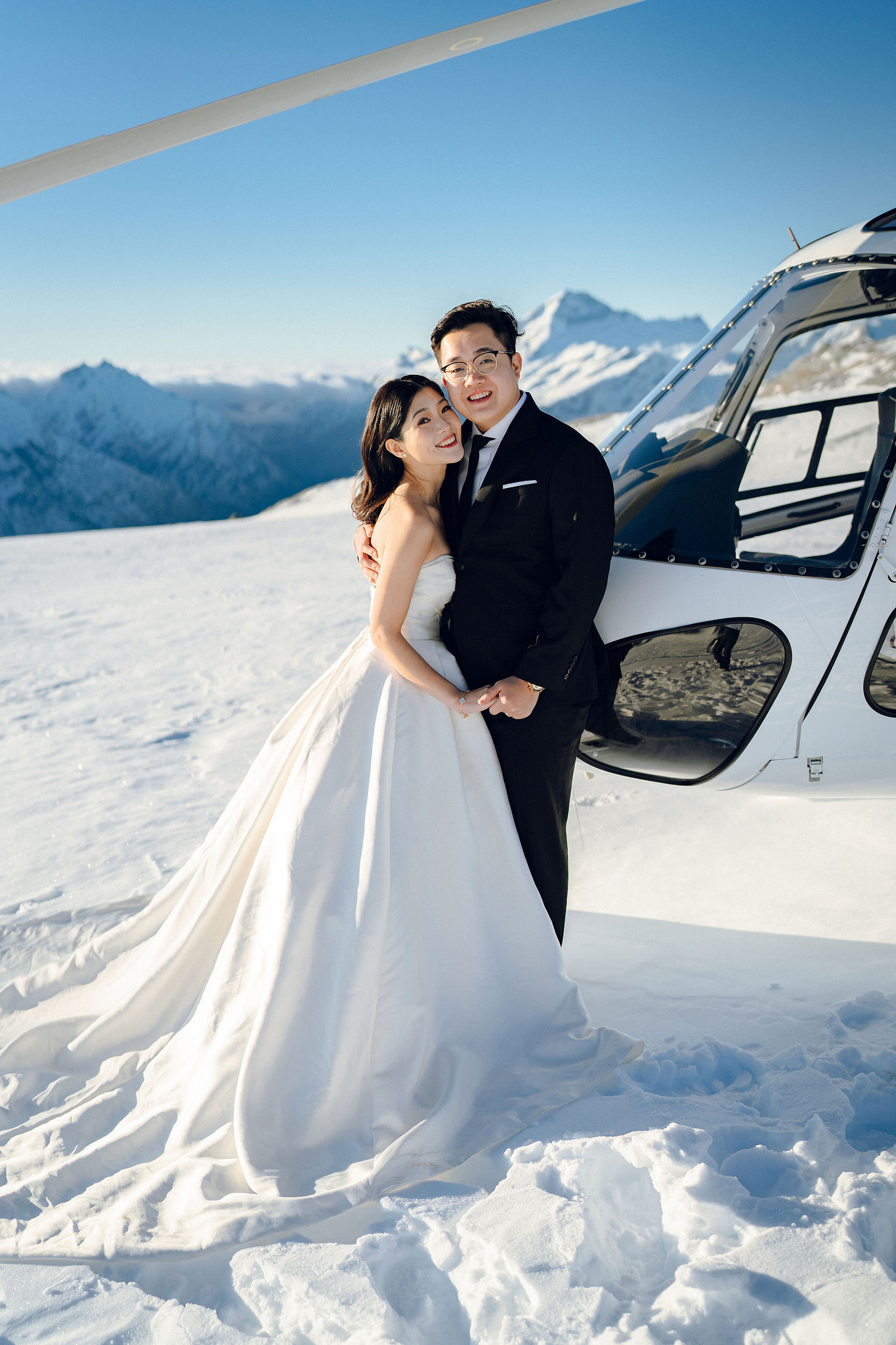 New Zealand Pre-Wedding Photoshoot | Arrowtown, Isobel Glacier, Alpaca Farm, Lake Tekapo & Mount Cook National Park at Isobel Glacier pre-wedding photo