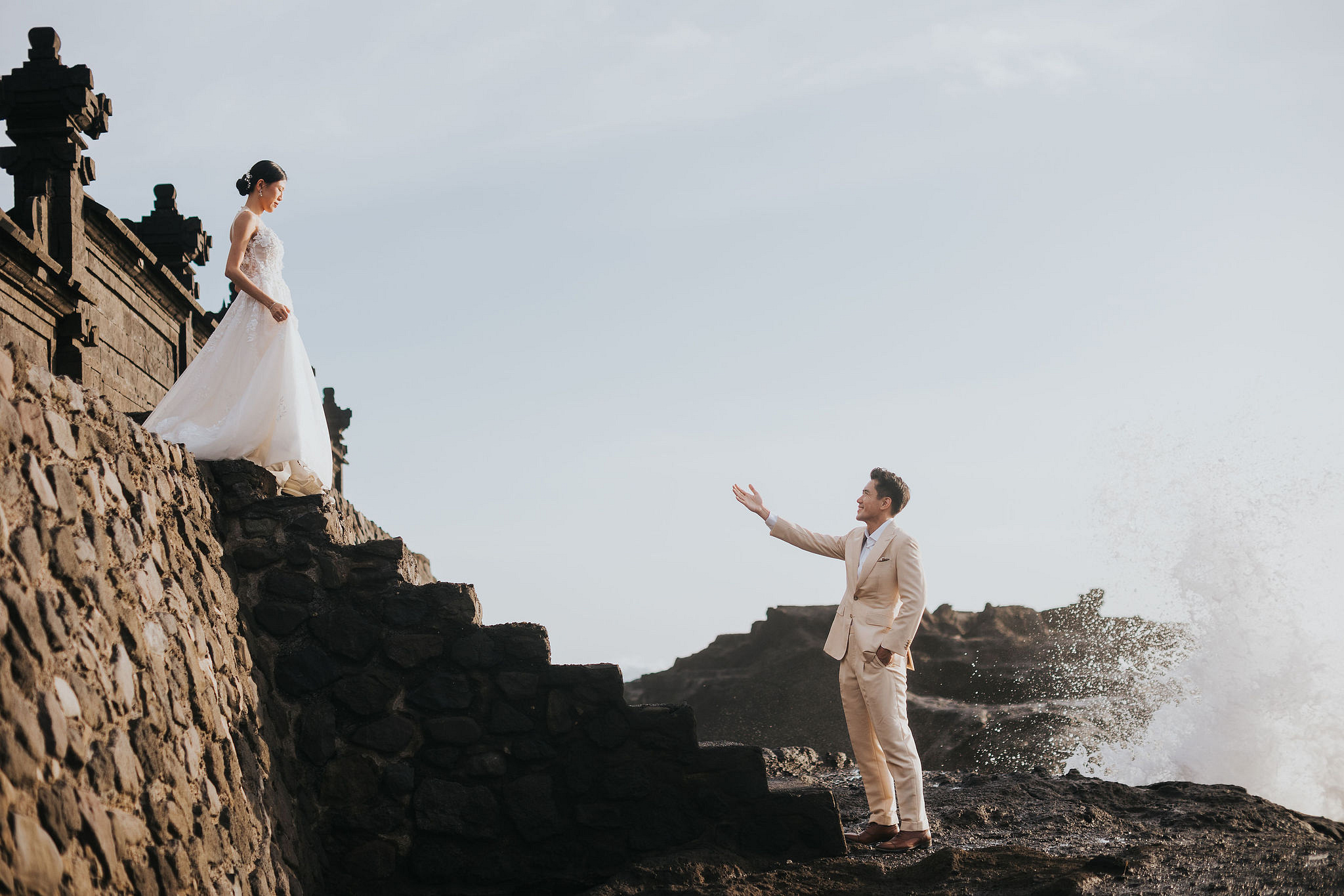 Bali Pre-Wedding Photoshoot | Lake Tamblingan, Rumah Gemuk & Mengening Beach at Mengening Beach 2 (Gown)   pre-wedding photo