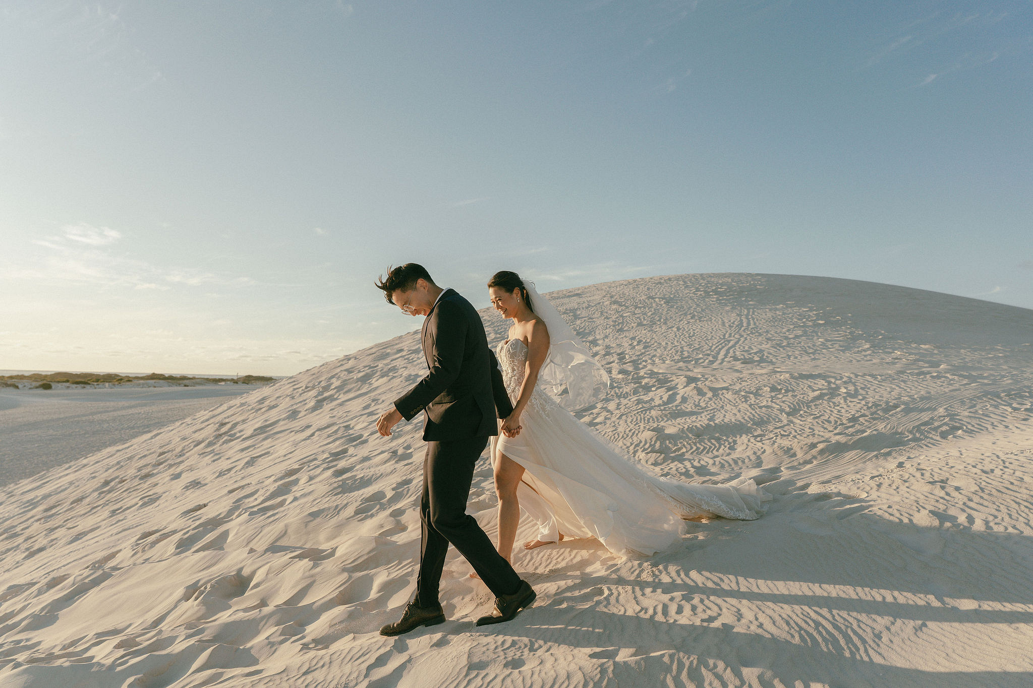 Perth Pre-Wedding Photoshoot | Wanneroo Pines, Yanchep National Park, Lancelin & Lancelin Beach at Lancelin Sand Dunes pre-wedding photo