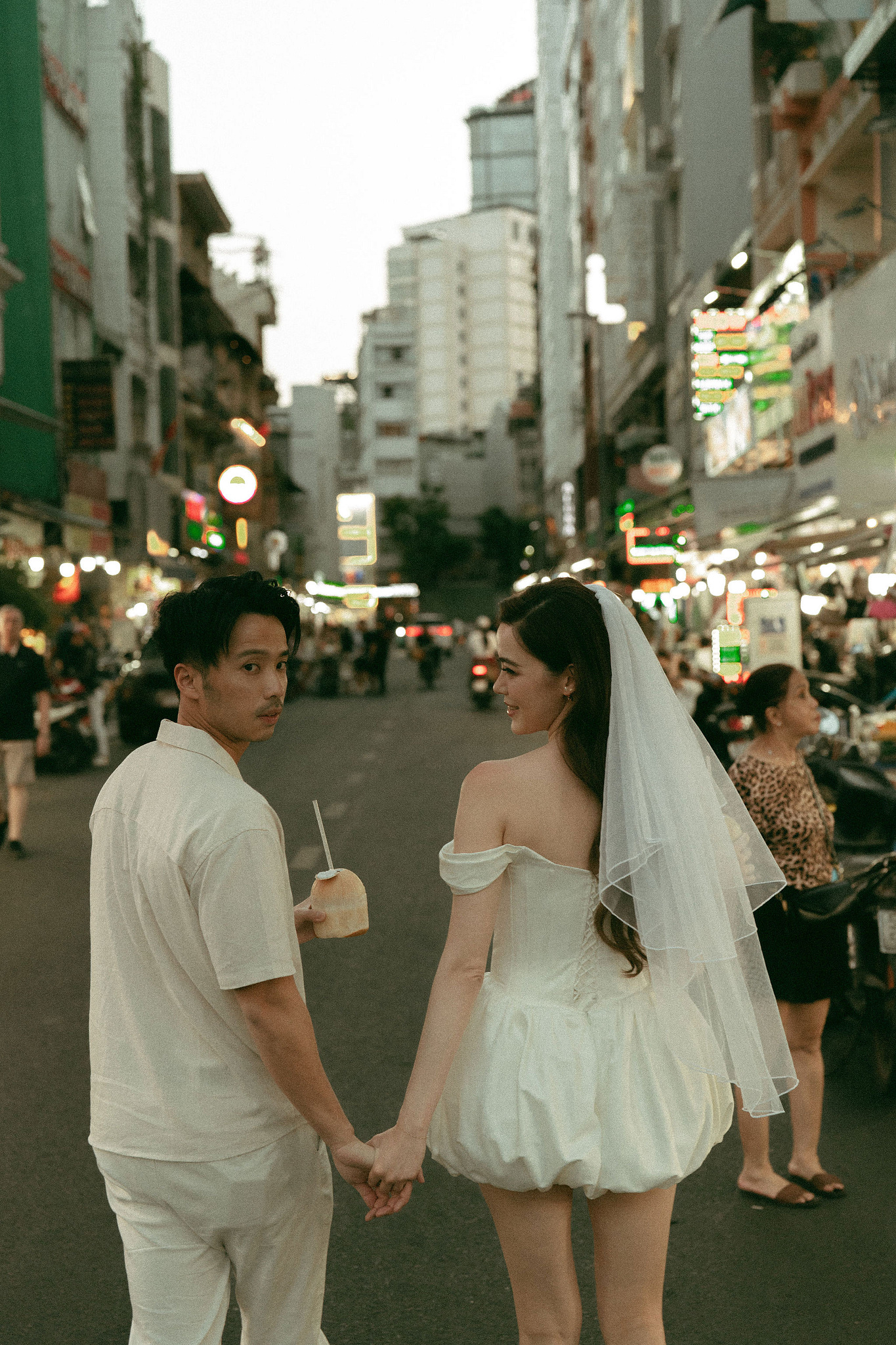 Ho Chi Minh Vietnam Pre-Wedding Photoshoot | European Film Studio, Market Streets & Saigon Bridge at Local Market pre-wedding photo
