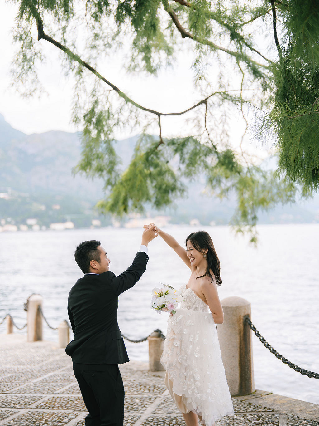 Lake Como Pre-Wedding Photoshoot | Bellagio, Lake Como & Villa Melzi Gardens at Lake Como pre-wedding photo