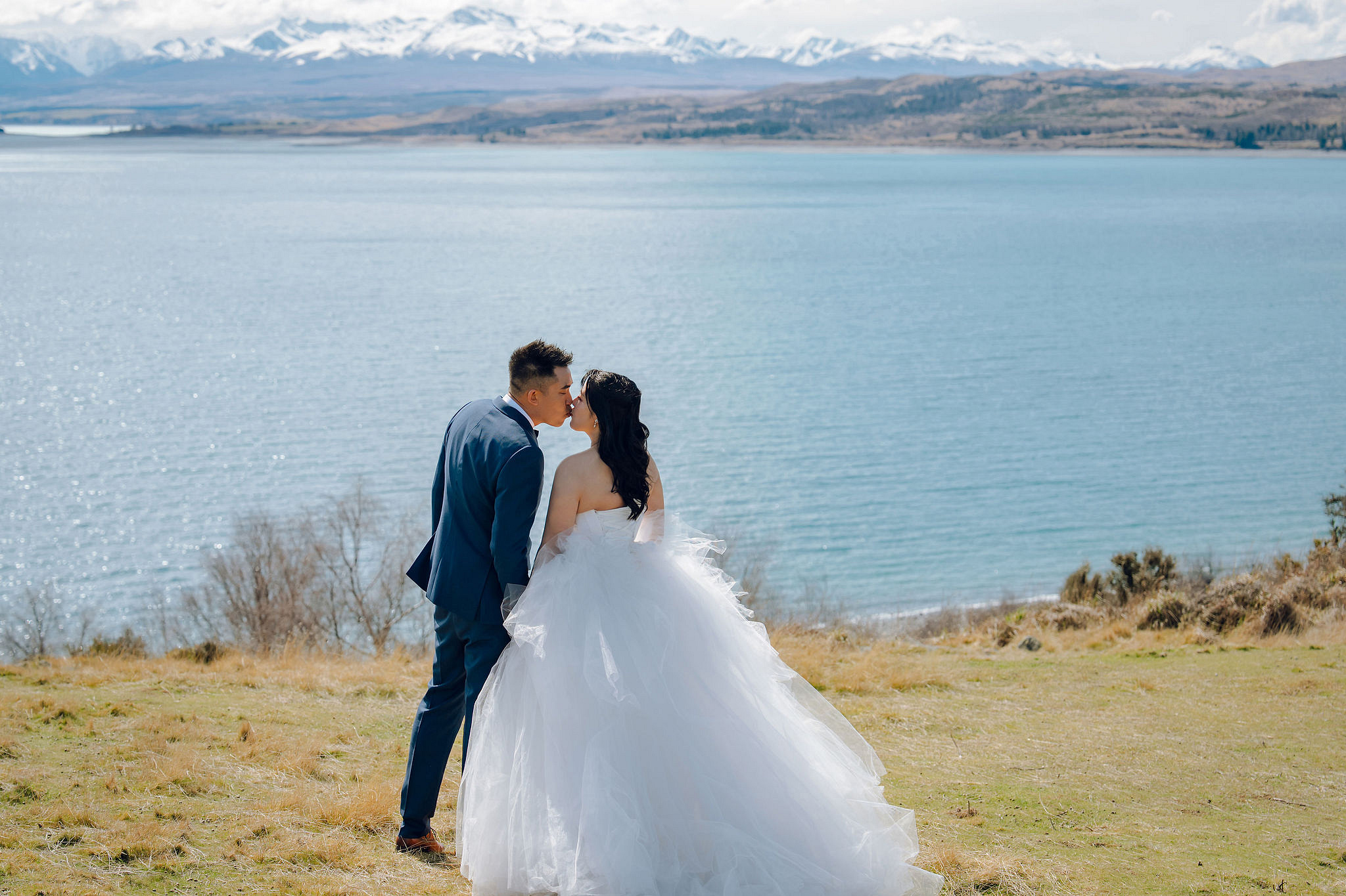 New Zealand Pre-Wedding Photoshoot | Lake Tekapo, Mount Cook, Tasman Glacier & Lake Wakatipu at Lake Tekapo pre-wedding photo