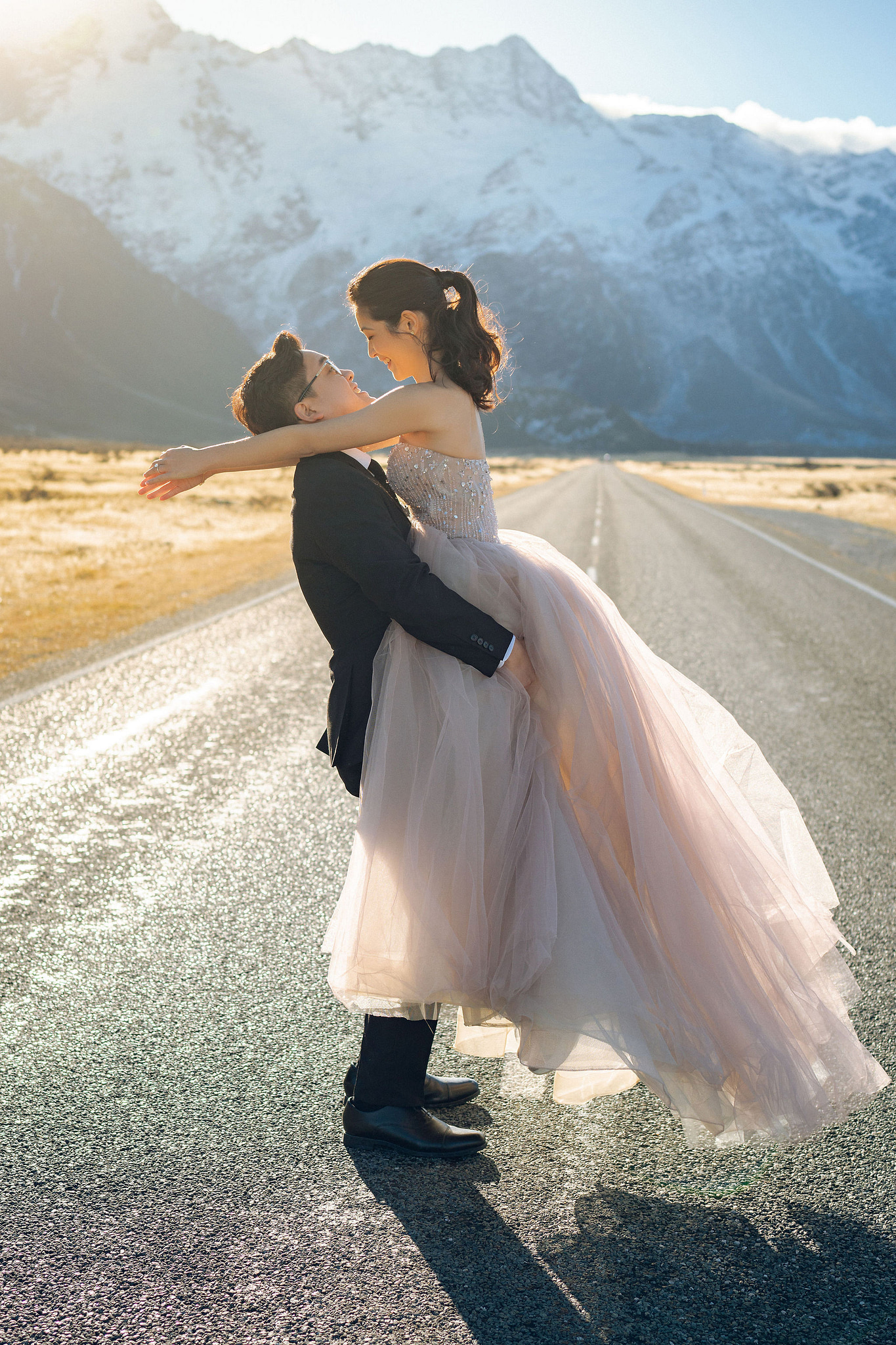 New Zealand Pre-Wedding Photoshoot | Arrowtown, Isobel Glacier, Alpaca Farm, Lake Tekapo & Mount Cook National Park at Mount Cook National Park pre-wedding photo