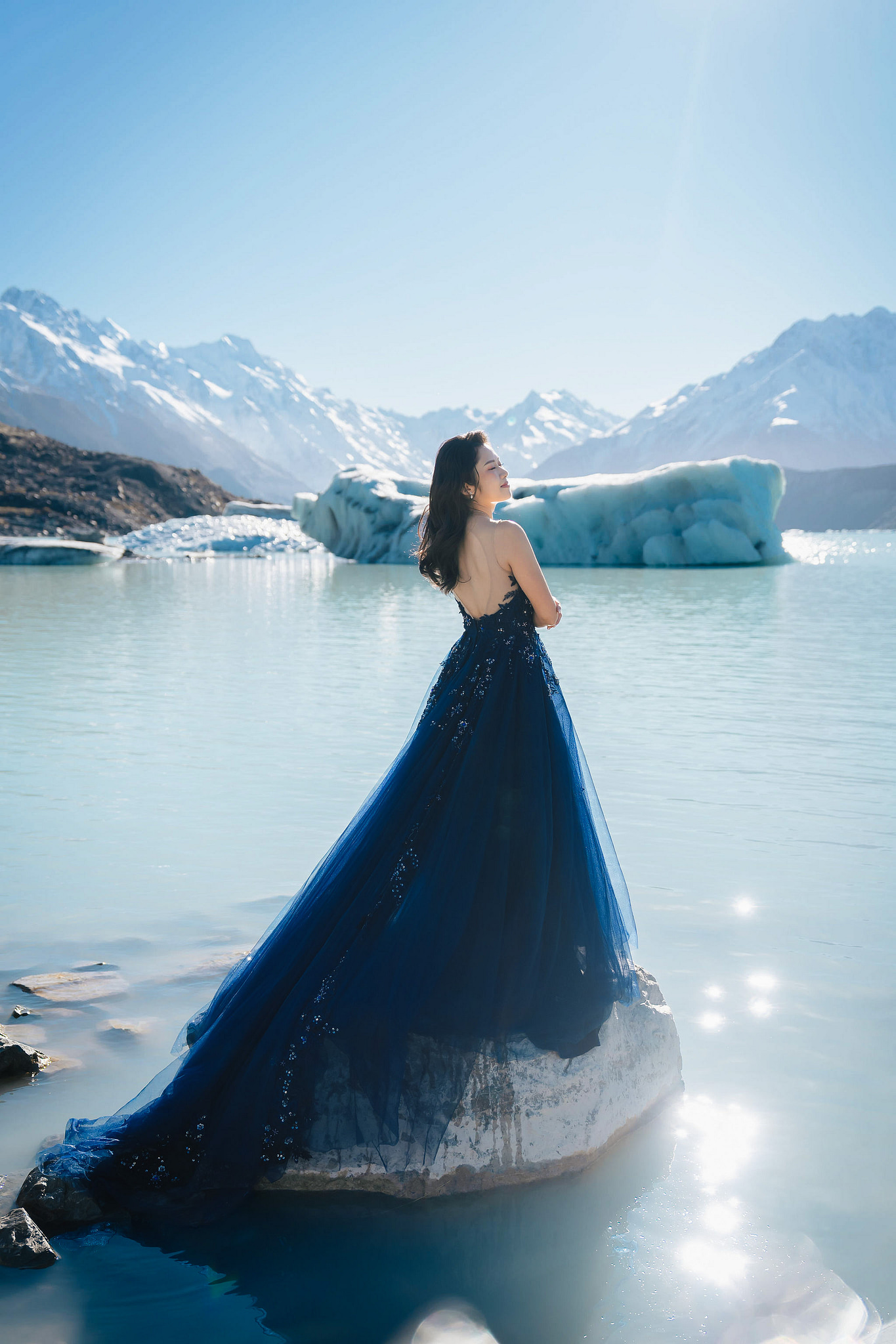 New Zealand Pre-Wedding Photoshoot | Lake Wakatipu & Cecil Peak, Glacier & Mount Cook National Park at Glacier pre-wedding photo