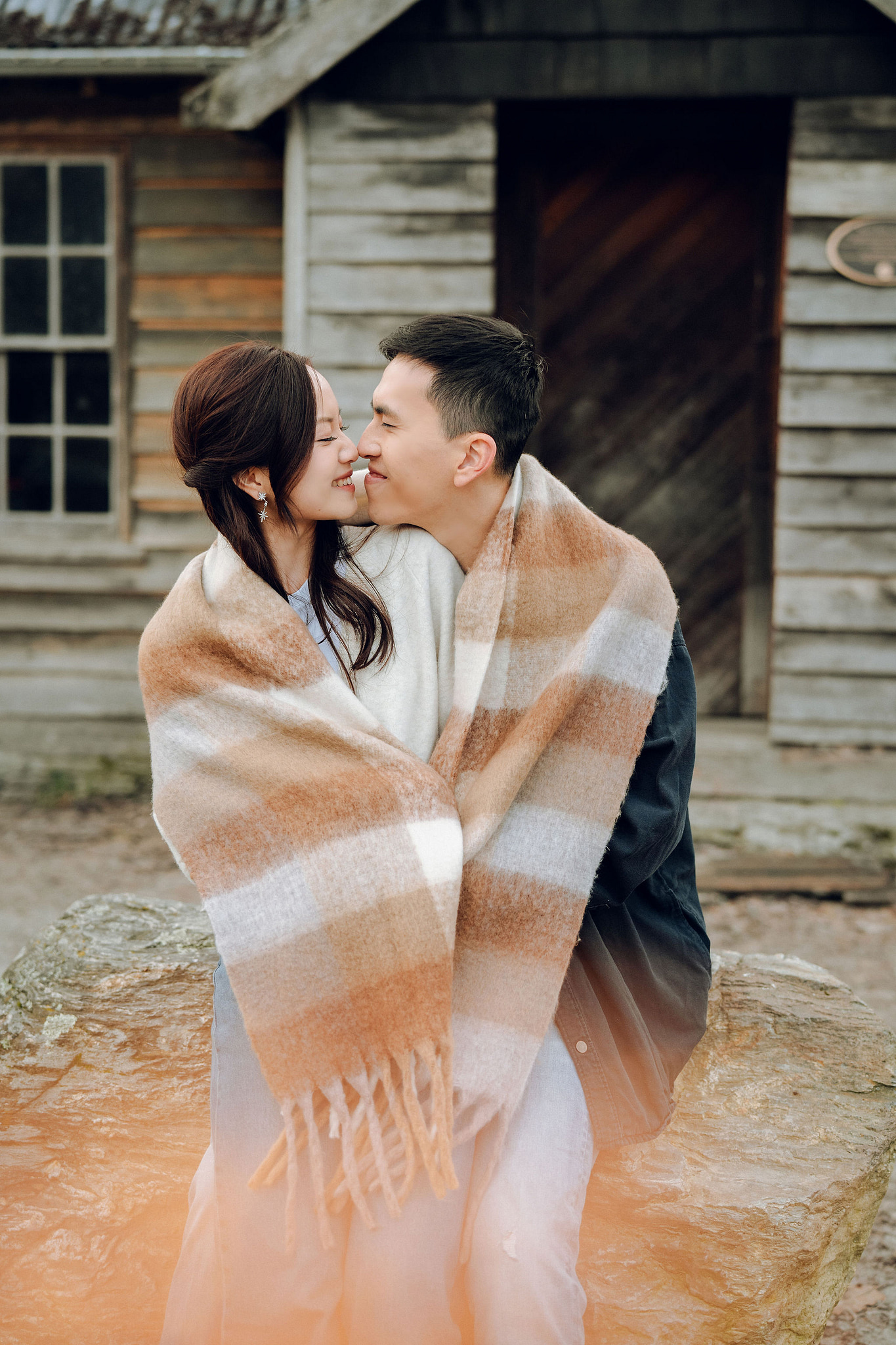 New Zealand Pre-Wedding Photoshoot with Lake Wakatipu, Skippers Canyon, Lake Tekapo, Mount Cook, and Omarama Clay Cliffs at Arrowtown pre-wedding photo