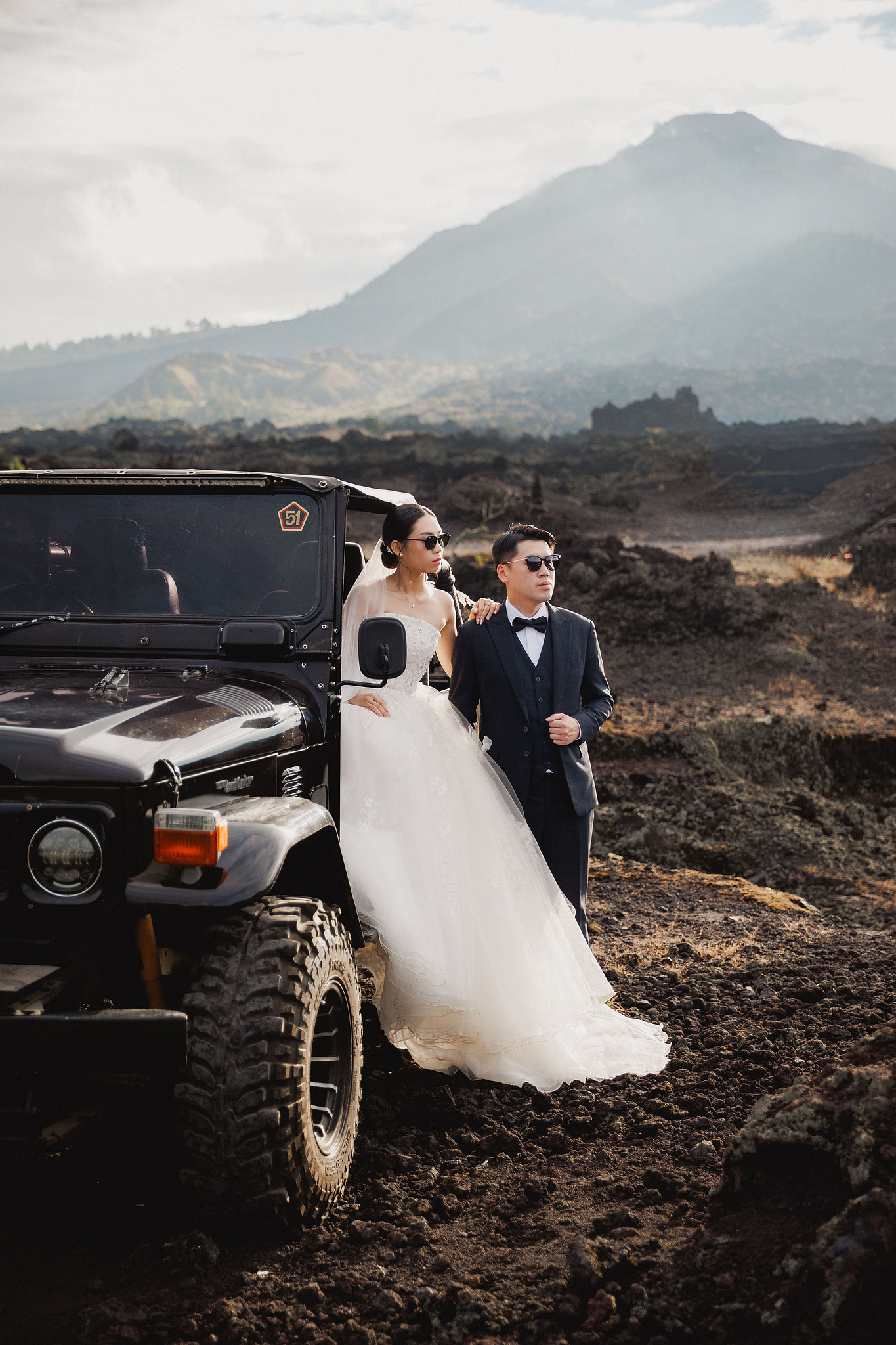 Bali Pre-Wedding Photoshoot | Mt. Batur Lava Fields, Blangsinga Waterfall & Balangan Beach at Mt. Batur Lava Fields pre-wedding photo