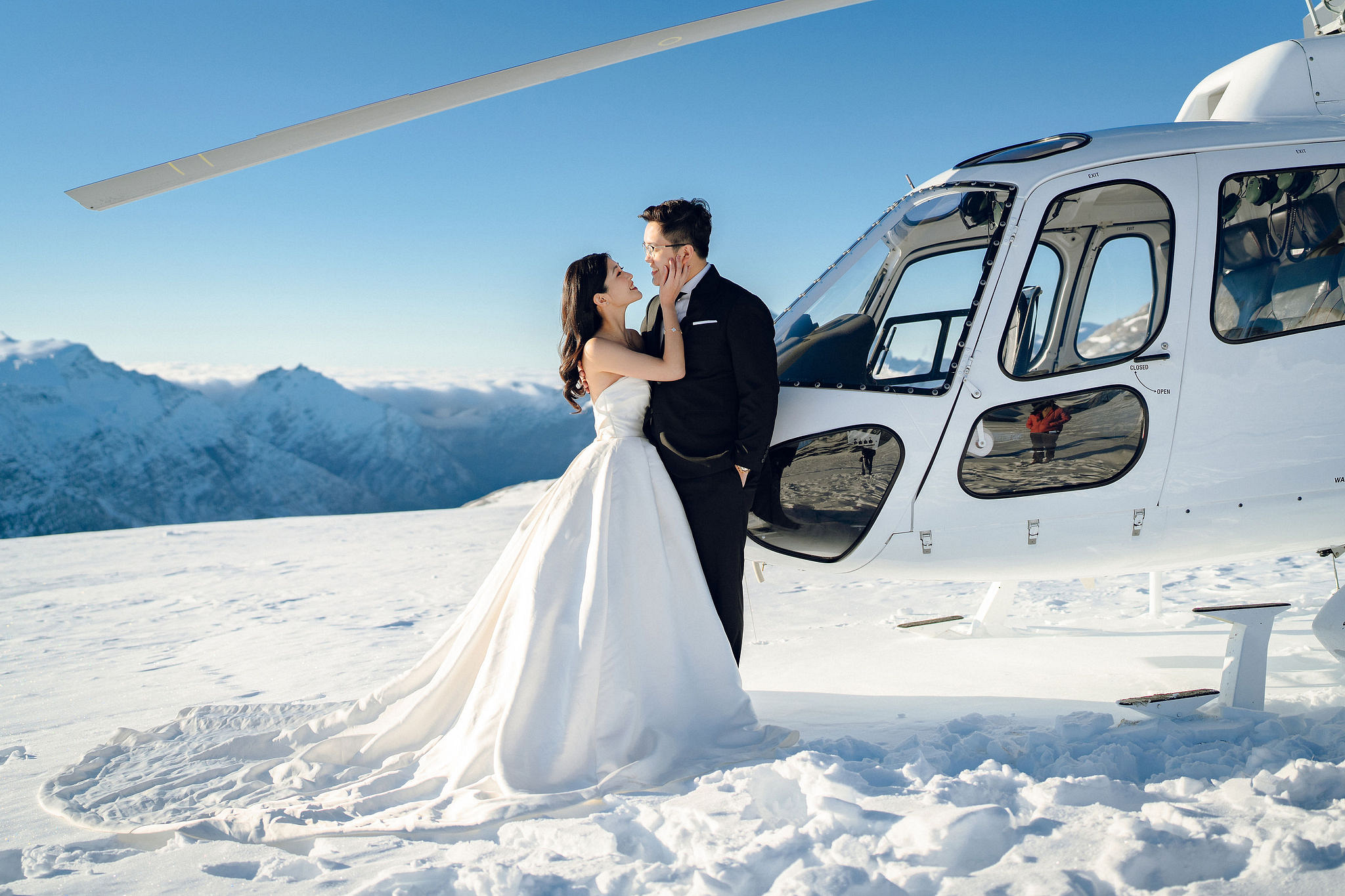 New Zealand Pre-Wedding Photoshoot | Arrowtown, Isobel Glacier, Alpaca Farm, Lake Tekapo & Mount Cook National Park at Isobel Glacier pre-wedding photo