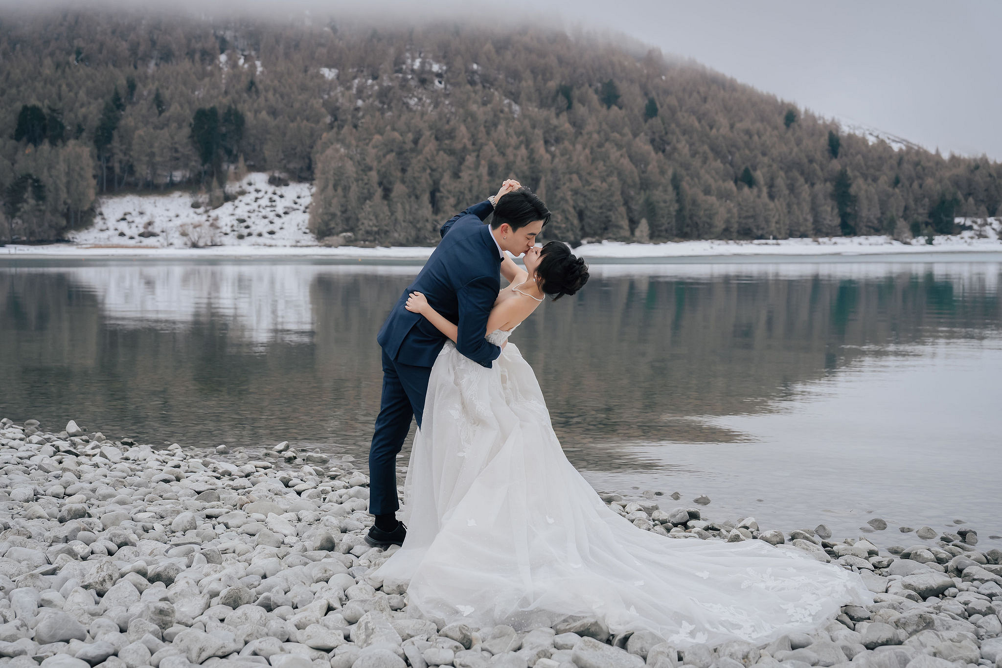 New Zealand Pre-Wedding Photoshoot | Lake Wakatipu, Fog Peak, Lake Tekapo, Glacier & Mount Cook National Park at Lake Tekapo pre-wedding photo