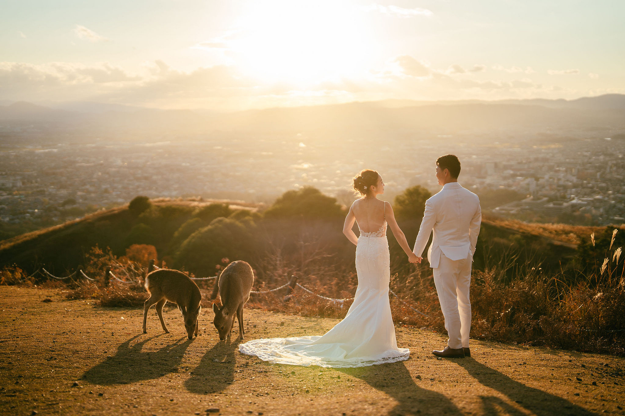 Kyoto Pre-Wedding Photoshoot | Ninenzaka, Nara Deer Park & Mt. Wakakusa at Mt. Wakakusa pre-wedding photo