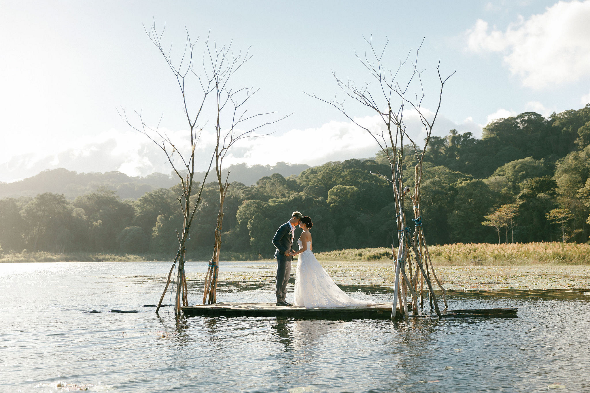 Bali Pre-Wedding Photoshoot | Lake Tamblingan, Kebun Raya Botanic Gardens & Blangsinga Waterfall at Lake Tamblingan pre-wedding photo