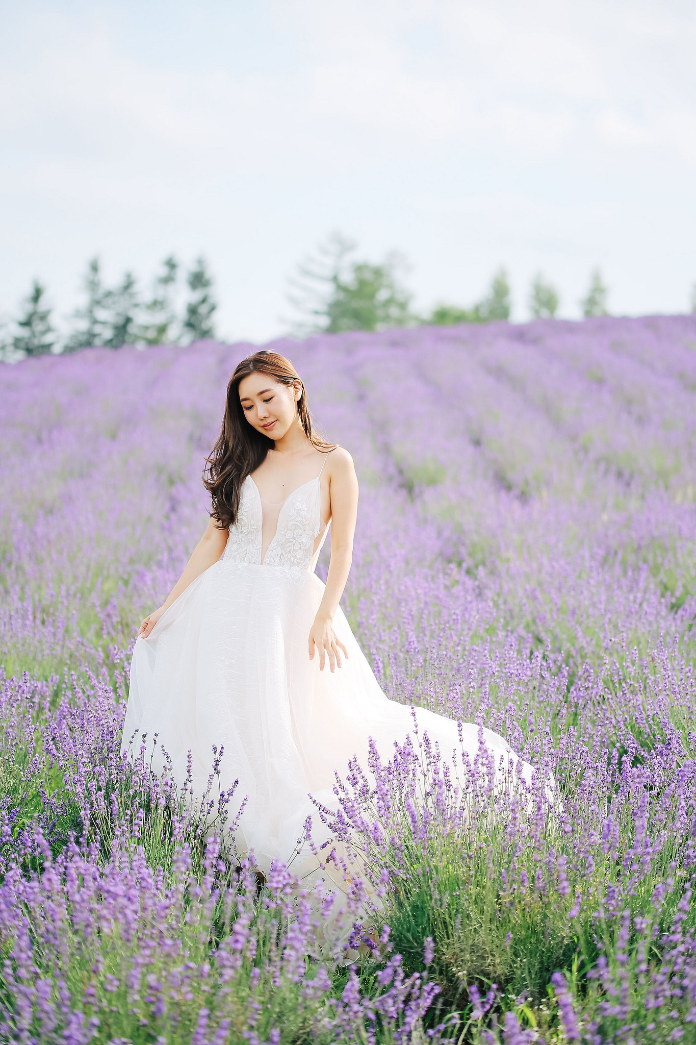 Photographer In Hokkaido: Pre-Wedding Photoshoot At Blue Pond And Saika No Sato Flower Farm at Blue Pond & Lavender Park pre-wedding photo