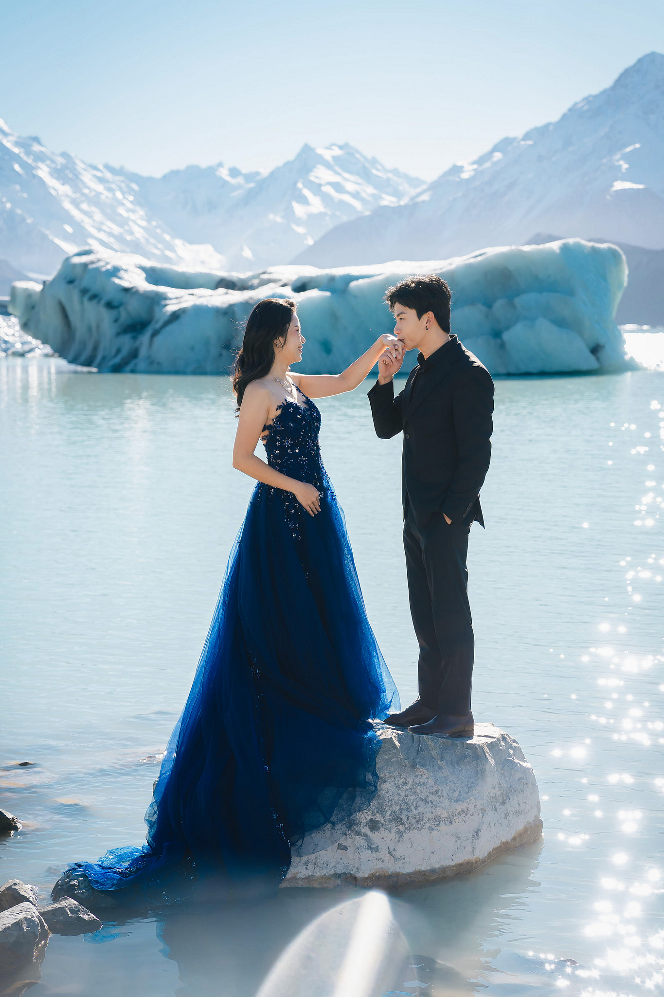 New Zealand Pre-Wedding Photoshoot | Lake Wakatipu & Cecil Peak, Glacier & Mount Cook National Park at Glacier pre-wedding photo