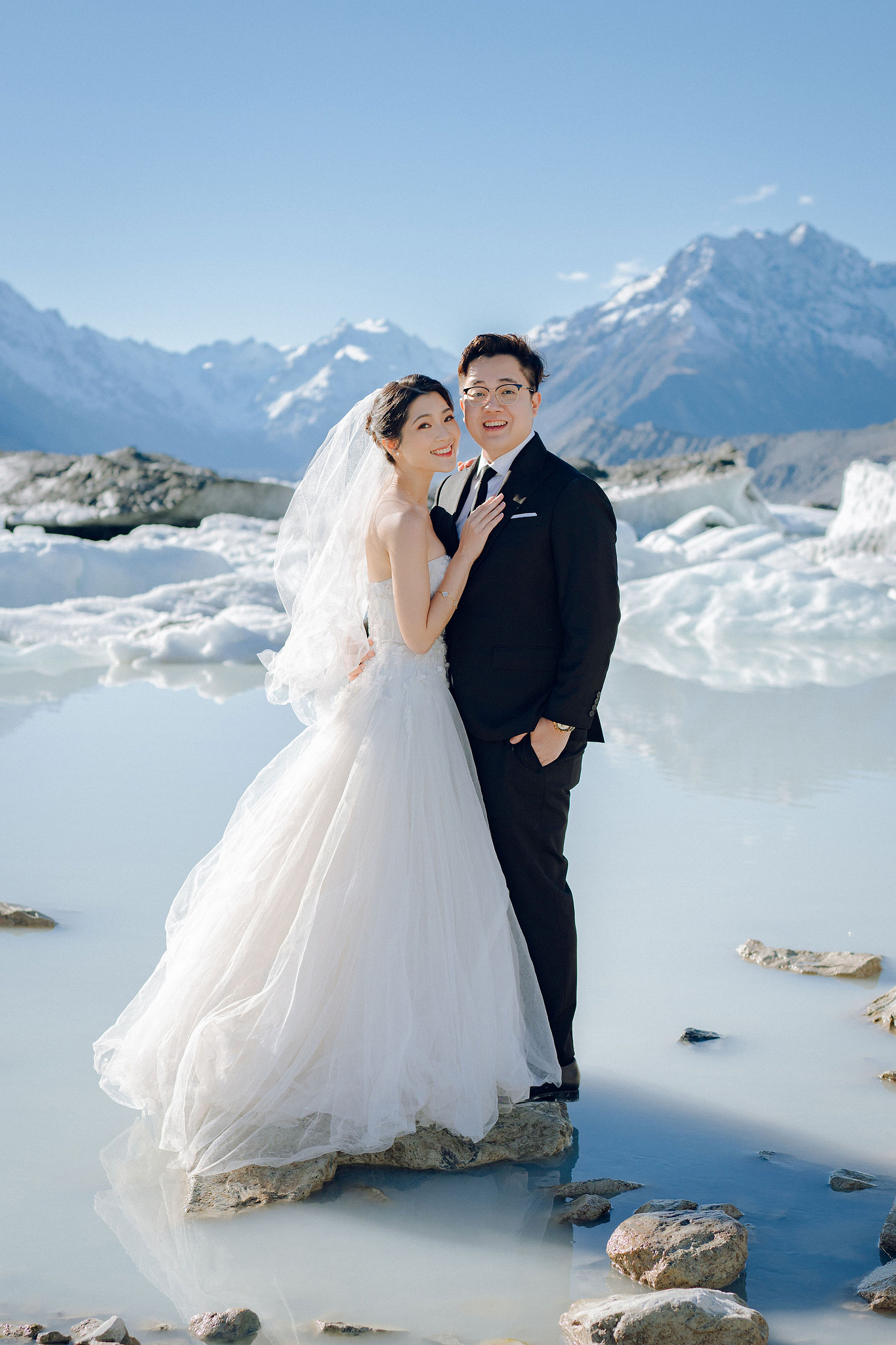 New Zealand Pre-Wedding Photoshoot | Arrowtown, Isobel Glacier, Alpaca Farm, Lake Tekapo & Mount Cook National Park at Mount Cook National Park pre-wedding photo
