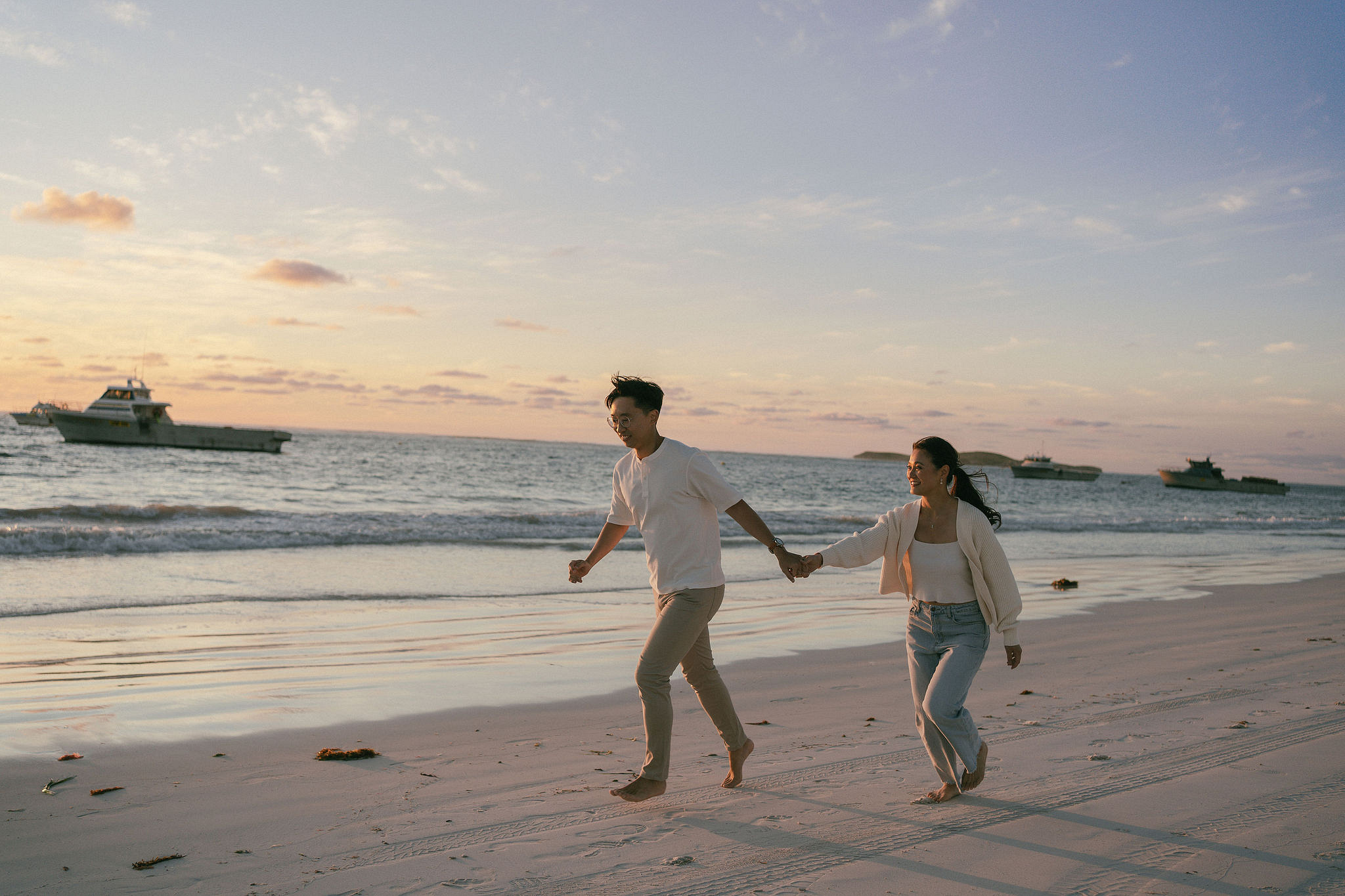 Perth Pre-Wedding Photoshoot | Wanneroo Pines, Yanchep National Park, Lancelin & Lancelin Beach at Lancelin Beach pre-wedding photo