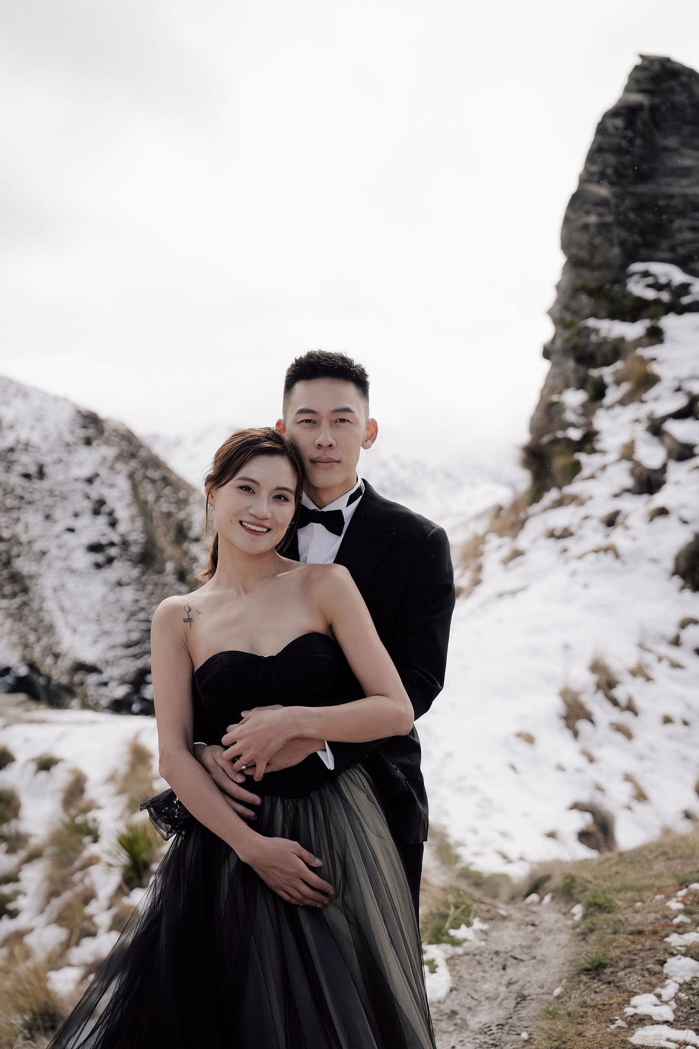 New Zealand Pre-Wedding Photoshoot | Queenstown, Lake Wakatipu, Skippers Canyon & Arrowtown at Skippers Canyon pre-wedding photo