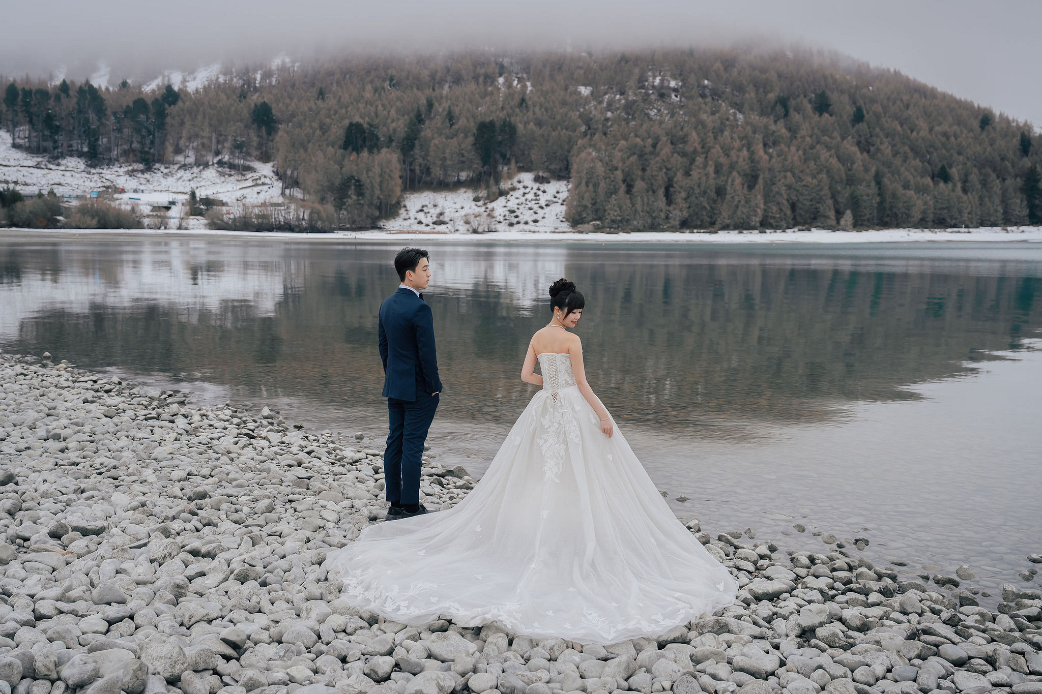 New Zealand Pre-Wedding Photoshoot | Lake Wakatipu, Fog Peak, Lake Tekapo, Glacier & Mount Cook National Park at Lake Tekapo pre-wedding photo