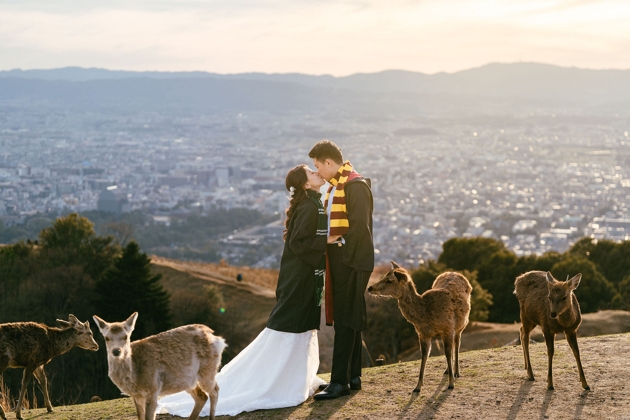 Kyoto Pre-Wedding Photoshoot | Nara Park, Gion & Mount Wakakusa at Mount Wakakusa pre-wedding photo