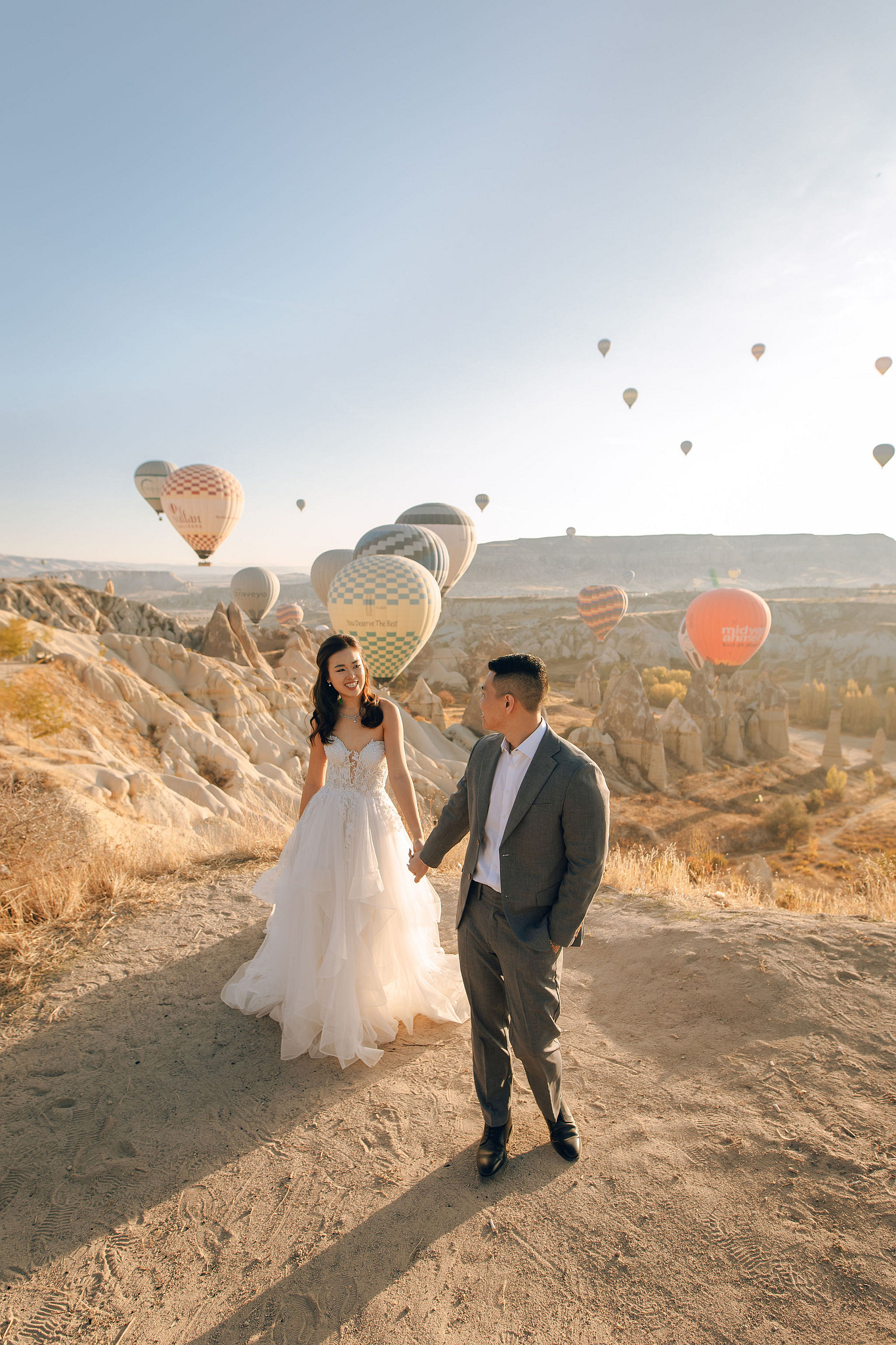Cappadocia Pre-Wedding Photoshoot | Love Valley, Canyon, Lunar Cappadocian Hotel & Lake Tuz at Valley pre-wedding photo