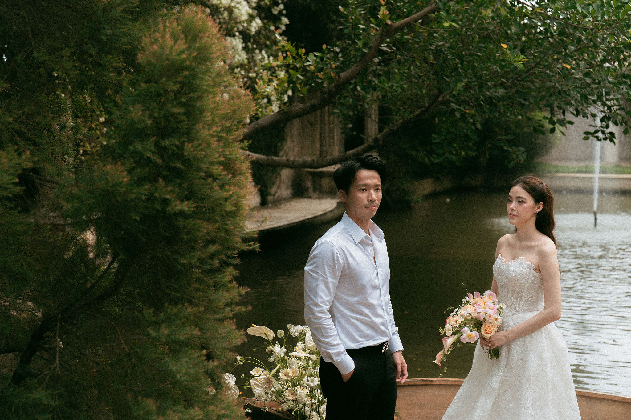 Ho Chi Minh Vietnam Pre-Wedding Photoshoot | European Film Studio, Market Streets & Saigon Bridge at Jardin de Rom pre-wedding photo