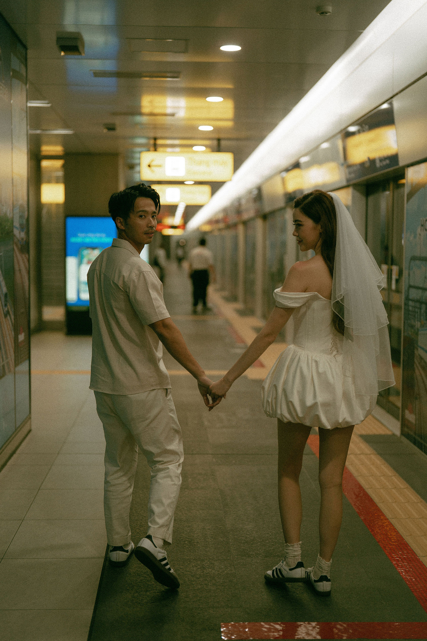Ho Chi Minh Vietnam Pre-Wedding Photoshoot | European Film Studio, Market Streets & Saigon Bridge at Saigon Train Station pre-wedding photo