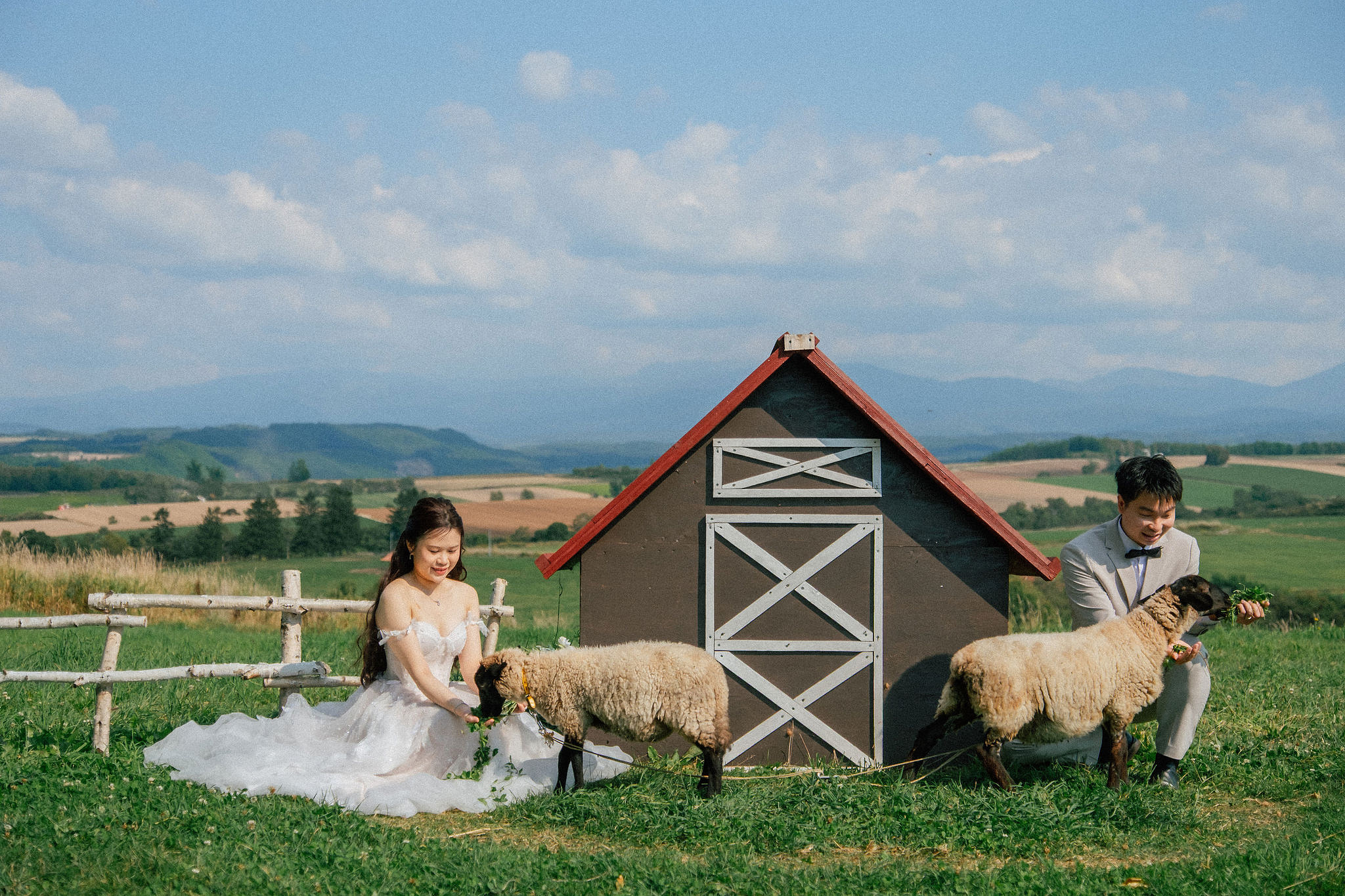Furano, Hokkaido Pre-Wedding Photoshoot | Farm Chiyoda, Shikisai-no-oka & Ningle Terrace at Farm Chiyoda pre-wedding photo