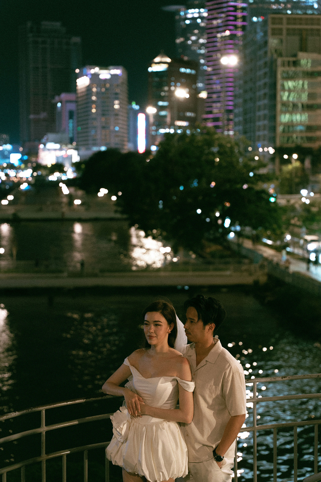 Ho Chi Minh Vietnam Pre-Wedding Photoshoot | European Film Studio, Market Streets & Saigon Bridge at Saigon Bridge pre-wedding photo