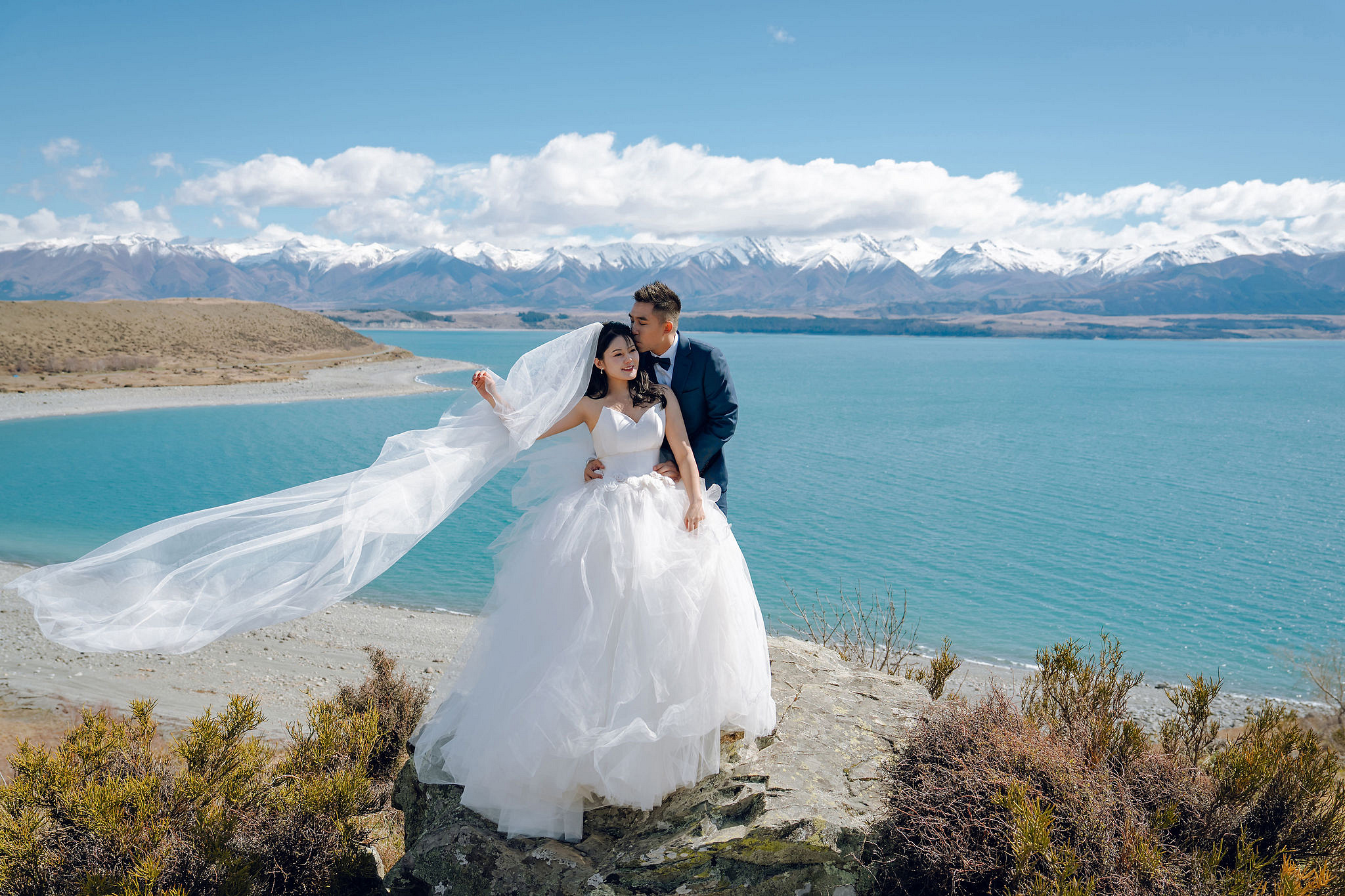 New Zealand Pre-Wedding Photoshoot | Lake Tekapo, Mount Cook, Tasman Glacier & Lake Wakatipu at Lake Tekapo pre-wedding photo