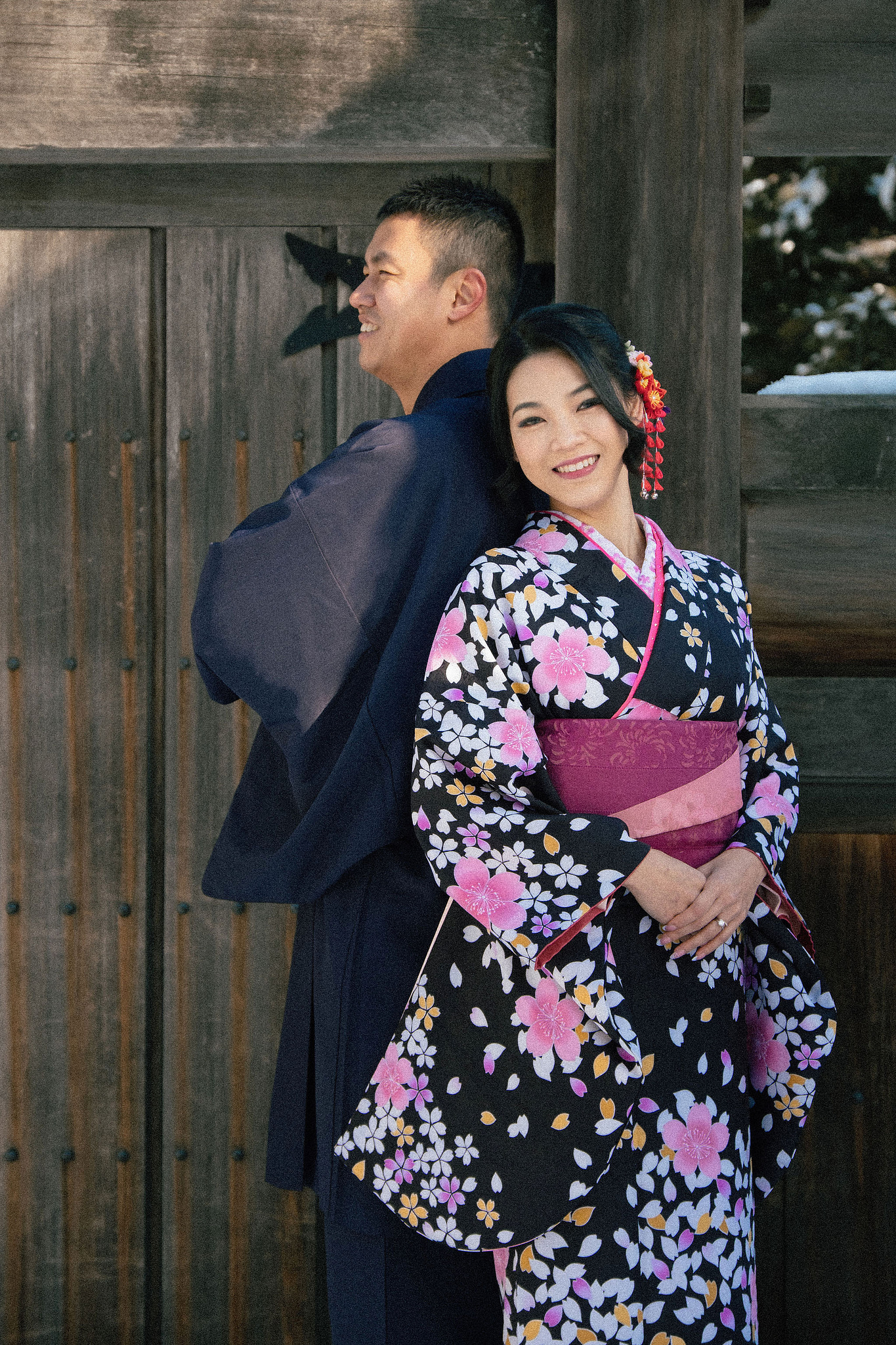 Hokkaido Pre-Wedding Photoshoot with Iyahiko Shrine, Nakajima Park, Moerenuma Park & Otaru Canal at Yahiko Shrine pre-wedding photo