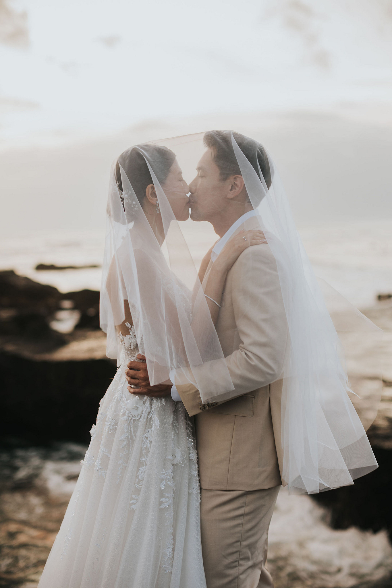 Bali Pre-Wedding Photoshoot | Lake Tamblingan, Rumah Gemuk & Mengening Beach at Mengening Beach 2 (Gown)   pre-wedding photo
