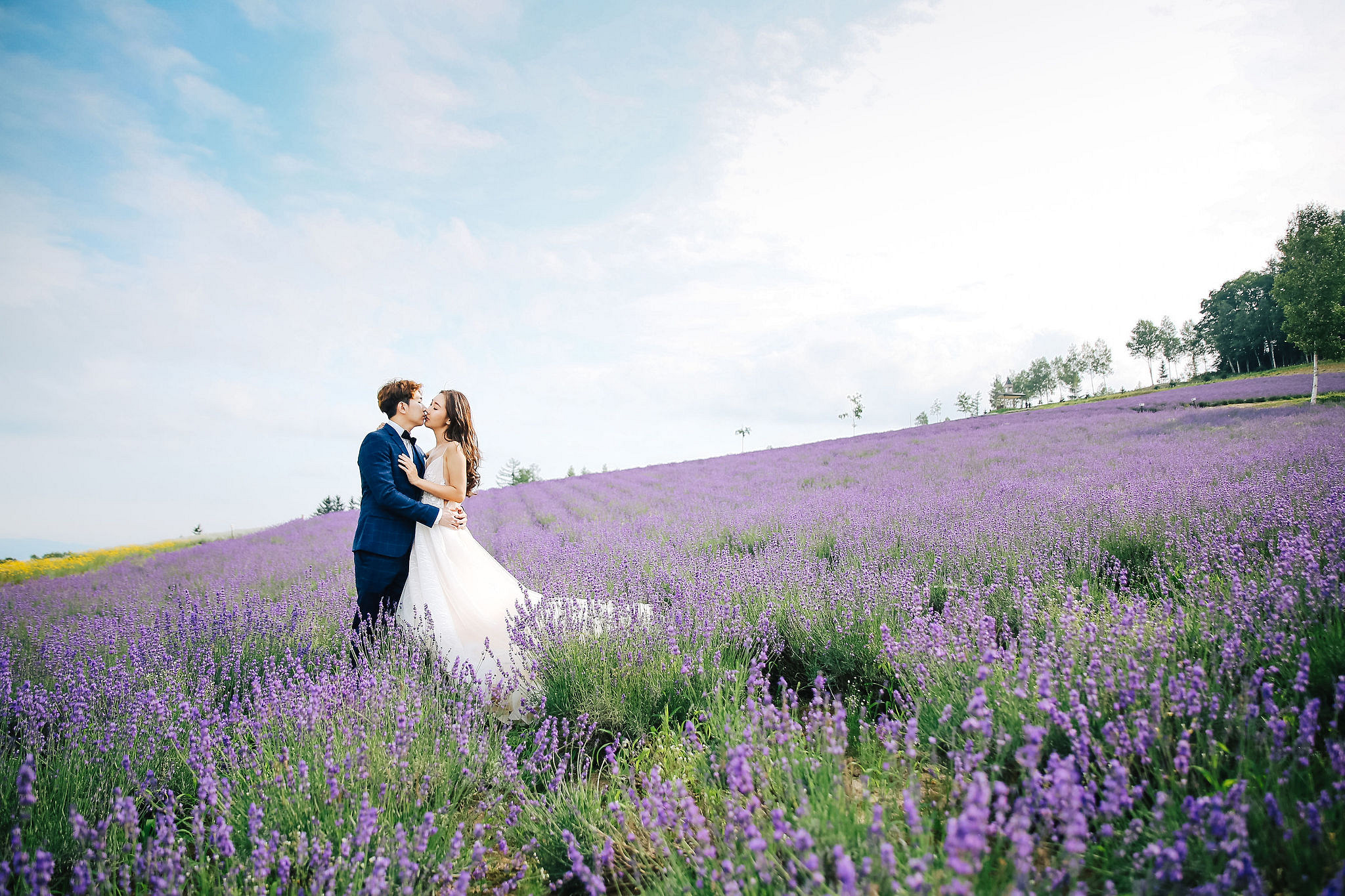 Photographer In Hokkaido: Pre-Wedding Photoshoot At Blue Pond And Saika No Sato Flower Farm at Blue Pond & Lavender Park pre-wedding photo
