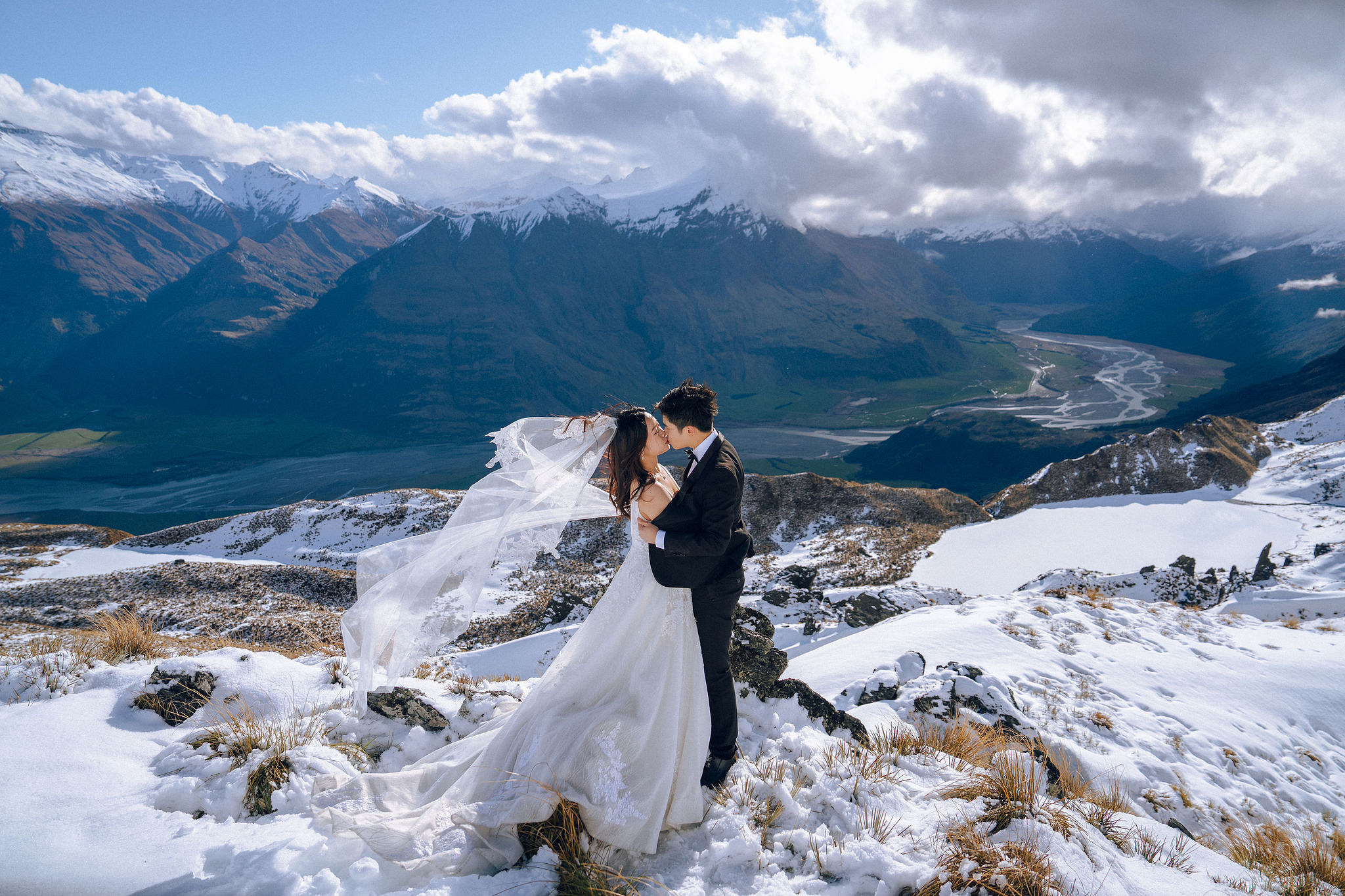 New Zealand Pre-Wedding Photoshoot | Lake Wakatipu, Alta Tarns, Coromandel Peak to Mount Cook at Alta Tarns pre-wedding photo