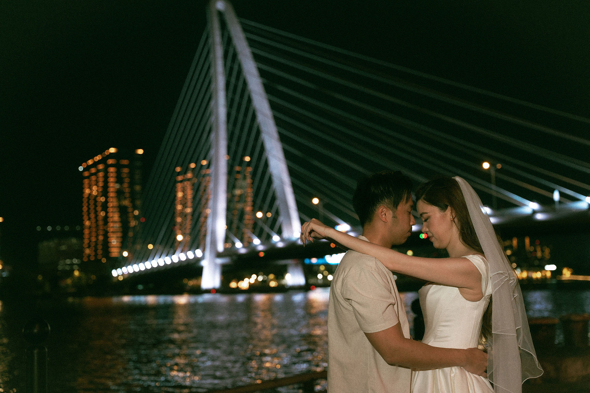 Ho Chi Minh Vietnam Pre-Wedding Photoshoot | European Film Studio, Market Streets & Saigon Bridge at Saigon Bridge pre-wedding photo