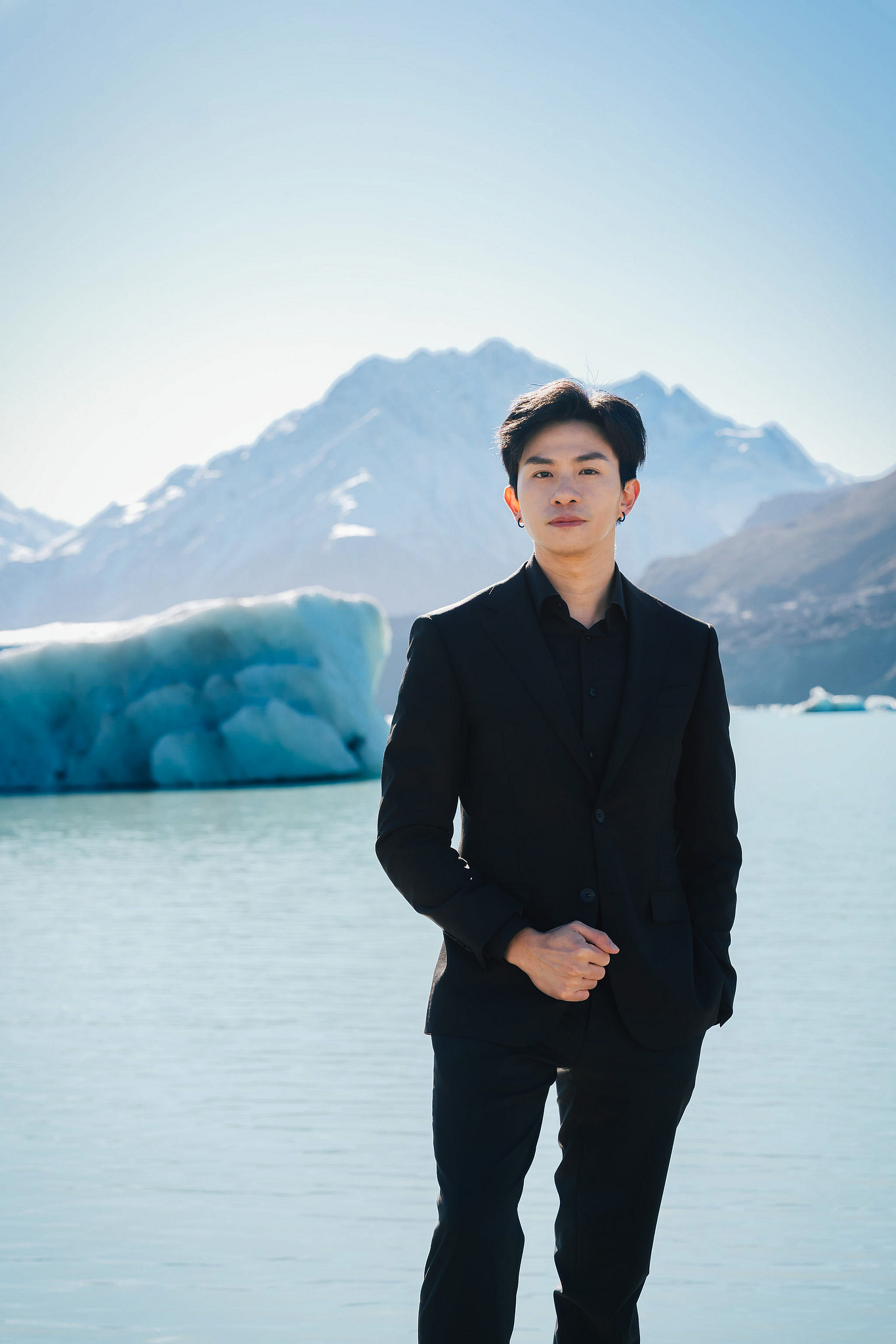 New Zealand Pre-Wedding Photoshoot | Lake Wakatipu & Cecil Peak, Glacier & Mount Cook National Park at Glacier pre-wedding photo