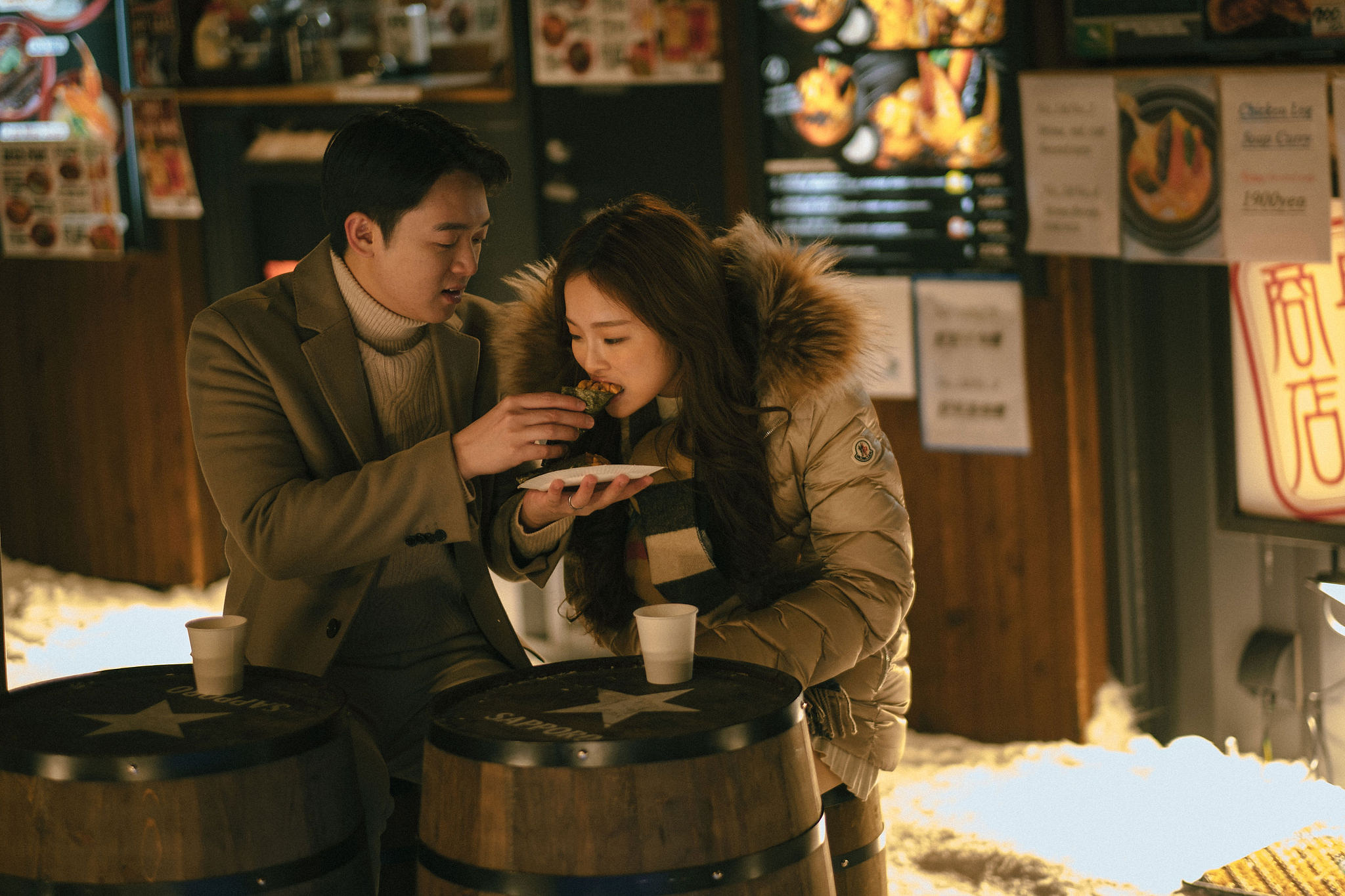 Hokkaido Pre-Wedding Photoshoot | Birch Forest, Rusutsu Resort & Hirafu Village at Hirafu Village pre-wedding photo