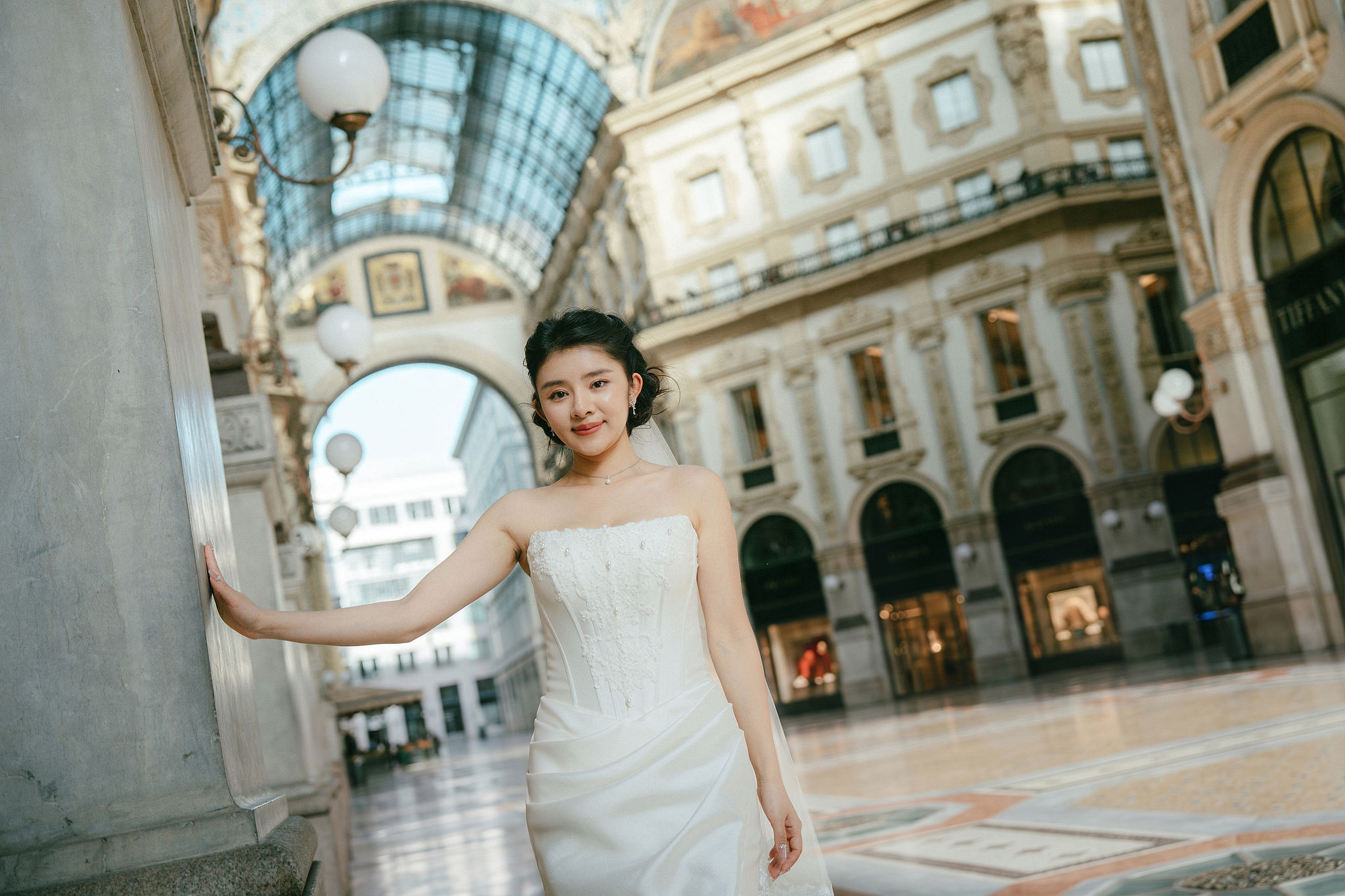 Milan Pre-Wedding Photoshoot | Milan Cathedral & Galleria Vittorio Emanuele II at Galleria Vittorio Emanuele II & Milan Streets pre-wedding photo