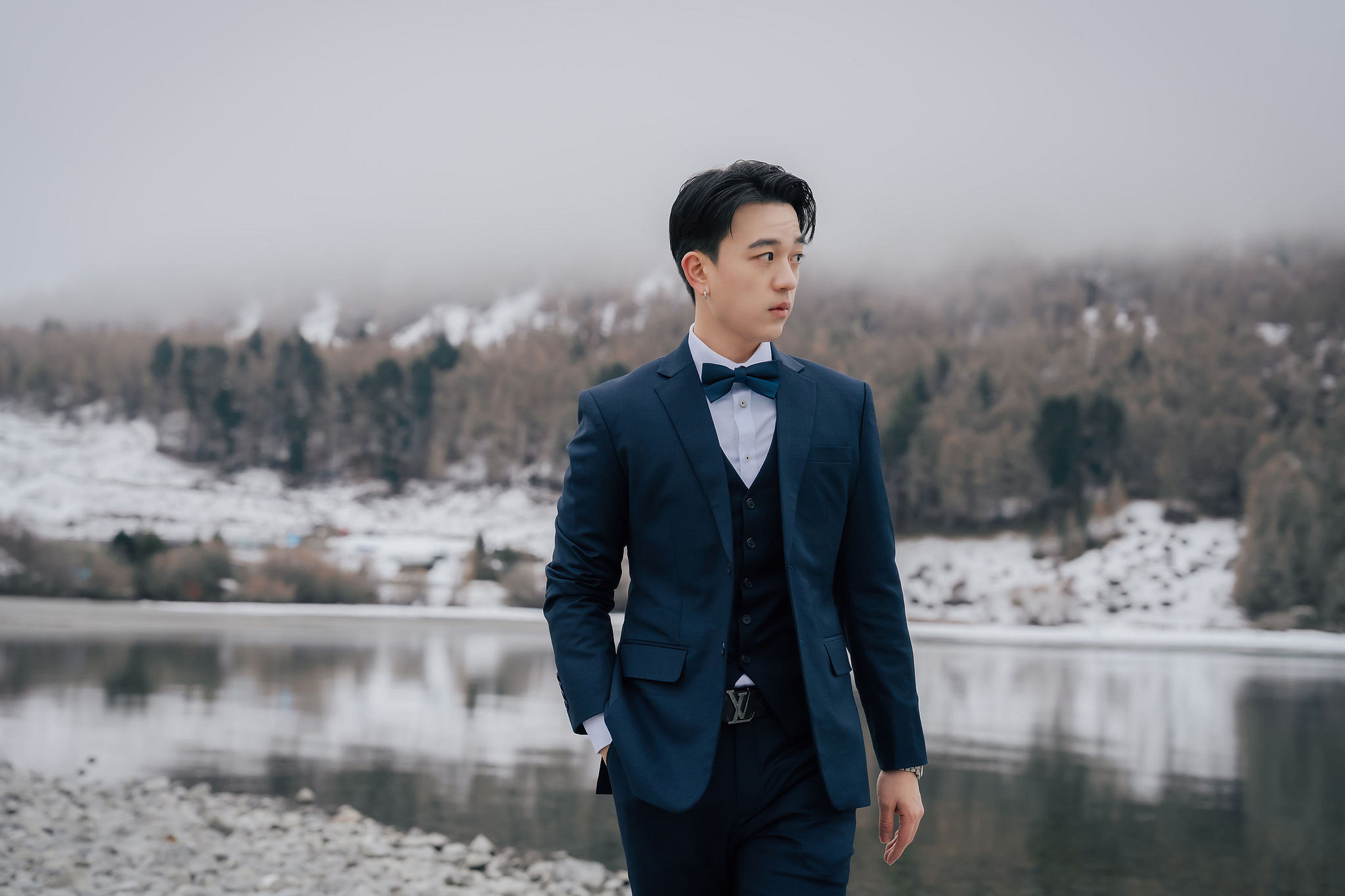 New Zealand Pre-Wedding Photoshoot | Lake Wakatipu, Fog Peak, Lake Tekapo, Glacier & Mount Cook National Park at Lake Tekapo pre-wedding photo