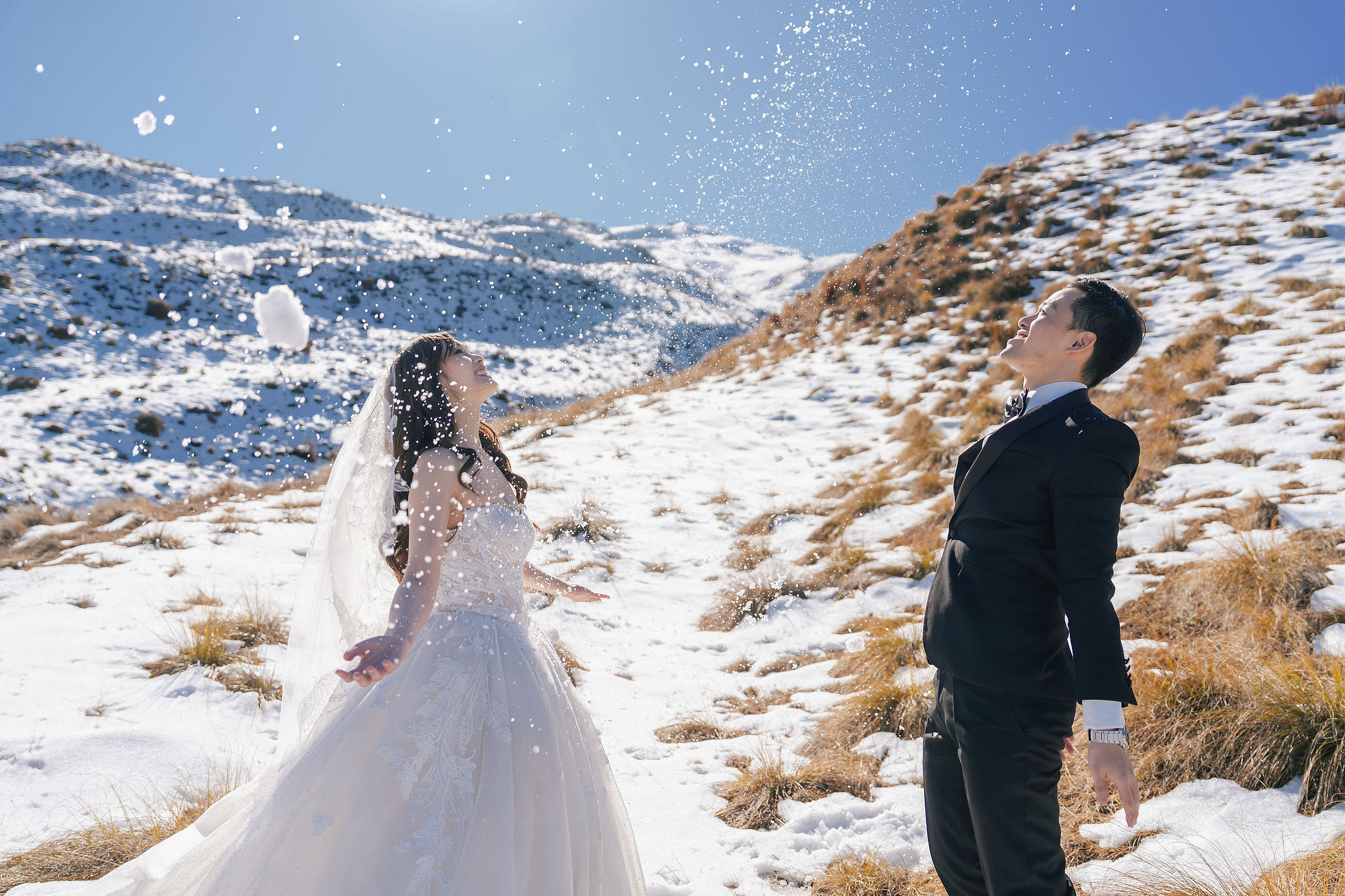 New Zealand Pre-Wedding Photoshoot | Coromandel Peak, Lake Wakatipu & Queenstown, Skippers Canyon, Lake Tekapo, Mount Cook National Park & Glacier at Skippers Canyon pre-wedding photo